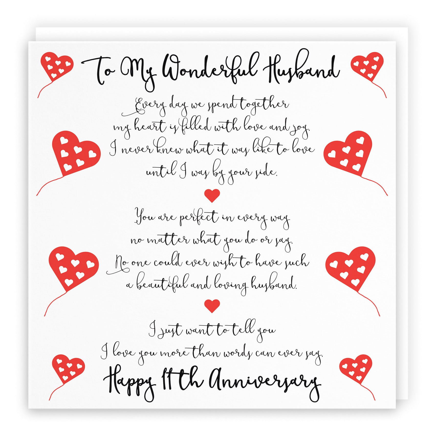 11th Husband Anniversary Card Romantic Verses - Default Title (B098FGG161)