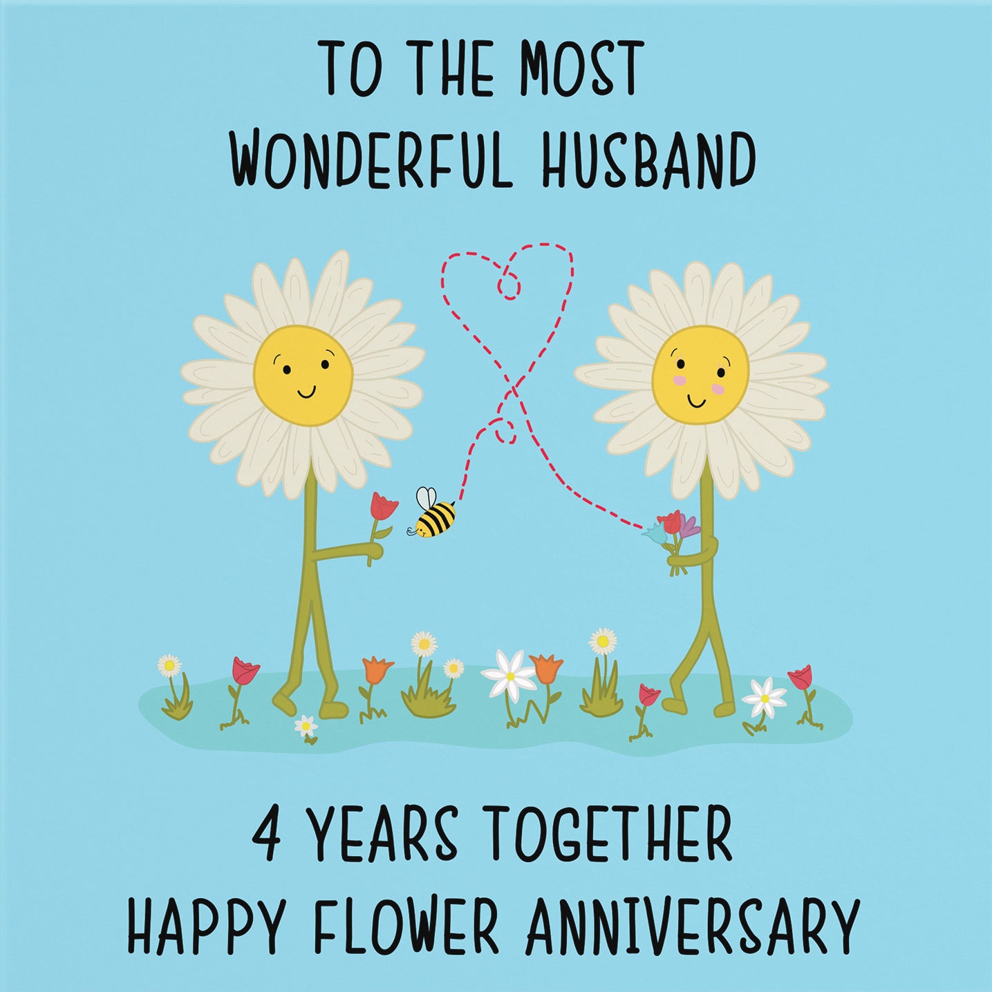 4th Husband Anniversary Card Iconic - Default Title (B098FGLNZX)