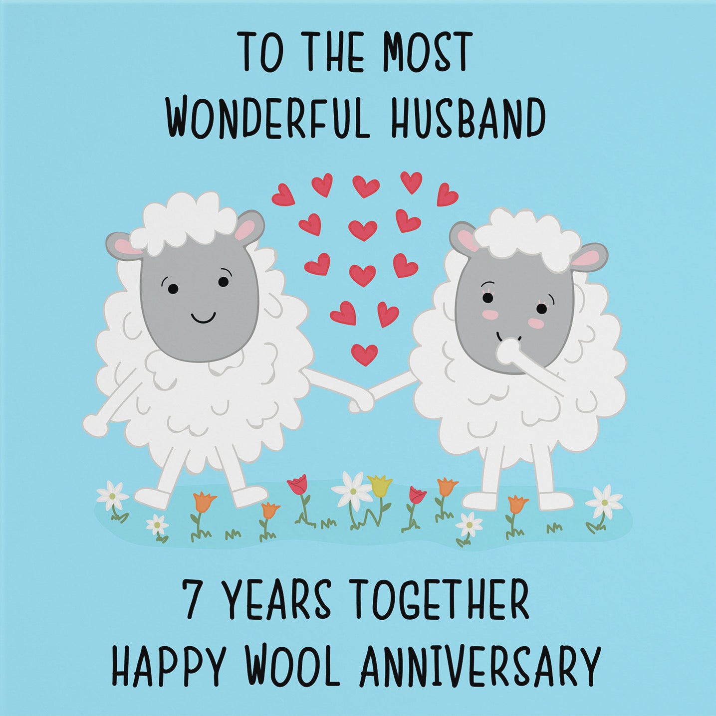 7th Husband Anniversary Card Iconic - Default Title (B098FGPC48)