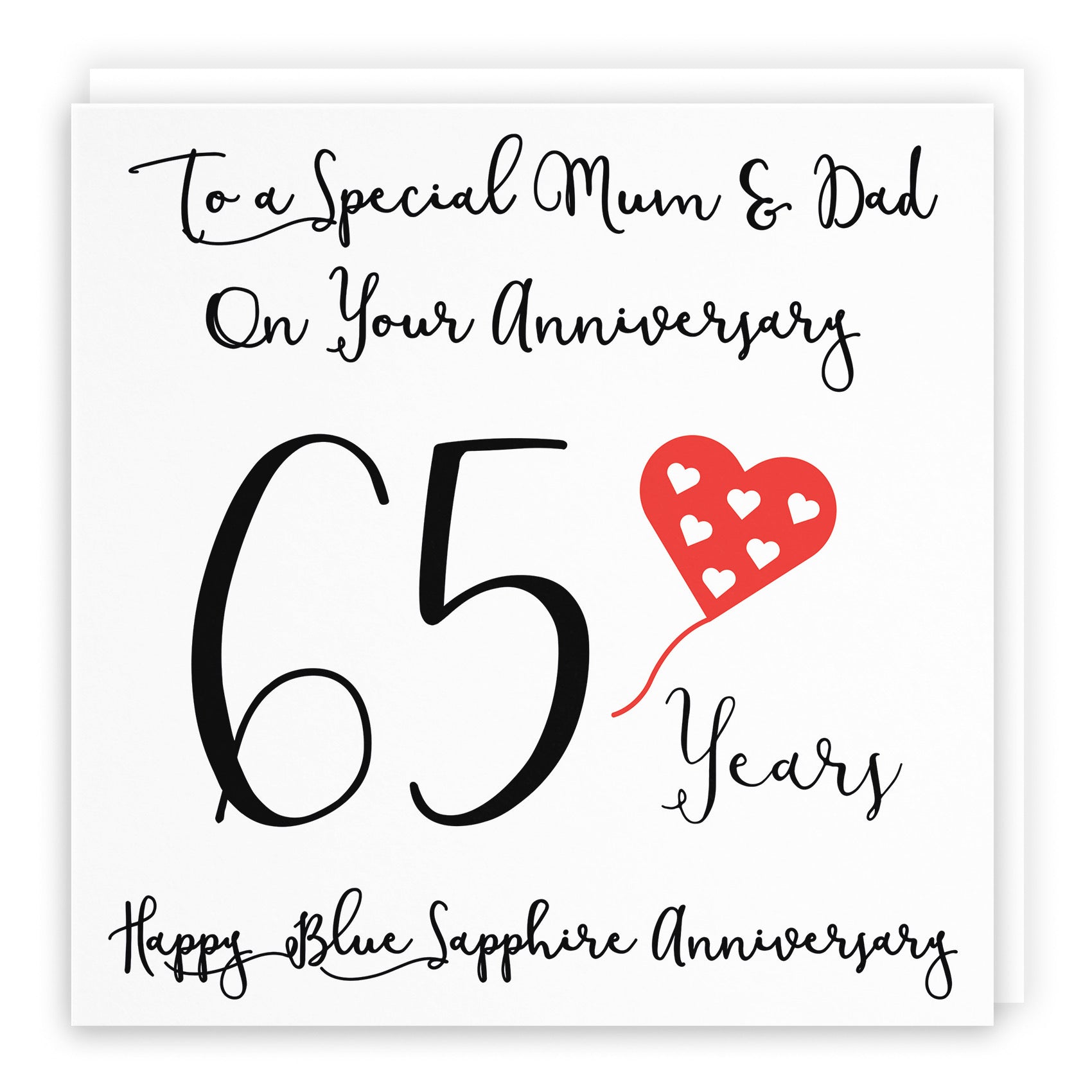 65th Mum And Dad Anniversary Card Love Heart - Default Title (B098FGWBH2)