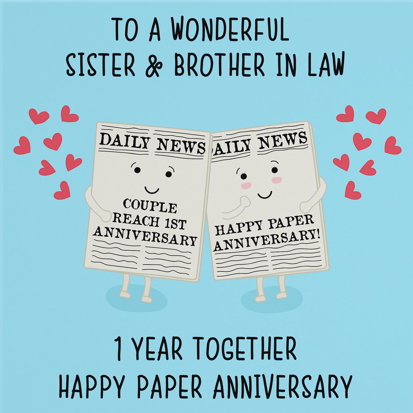 1st Sister And Brother In Law Anniversary Card Iconic - Default Title (B098FHBPW7)