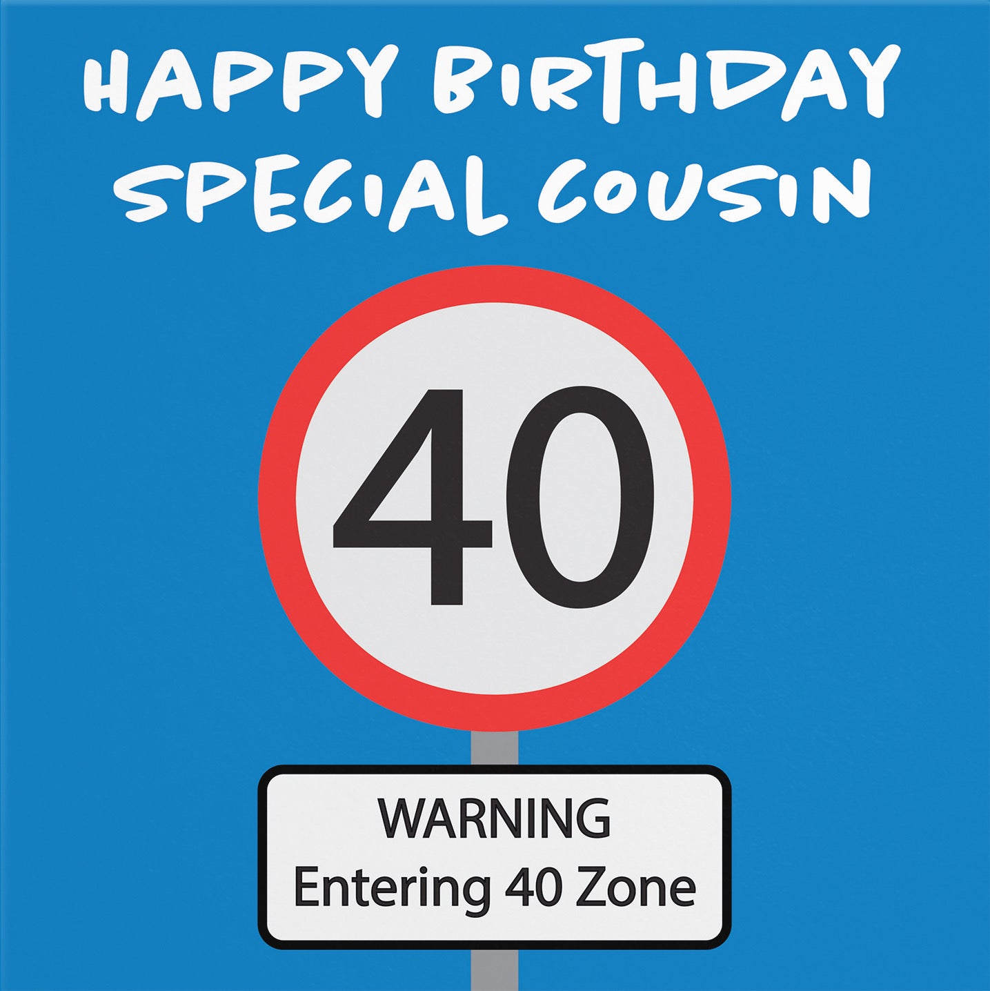 40th Cousin Birthday Card Road Sign - Default Title (B09GJGG9R4)