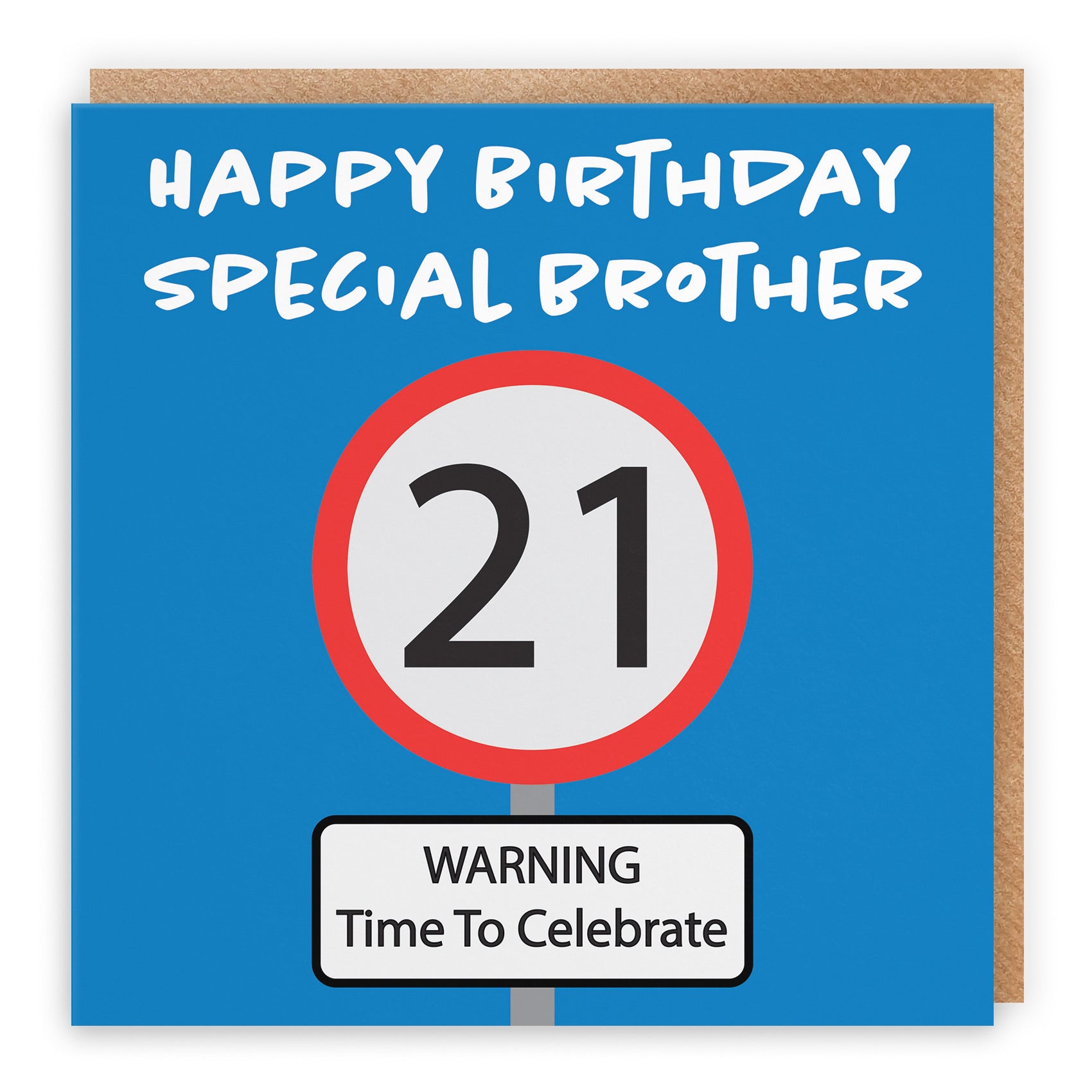 21st Brother Birthday Card Road Sign - Default Title (B09GJH1P7Q)