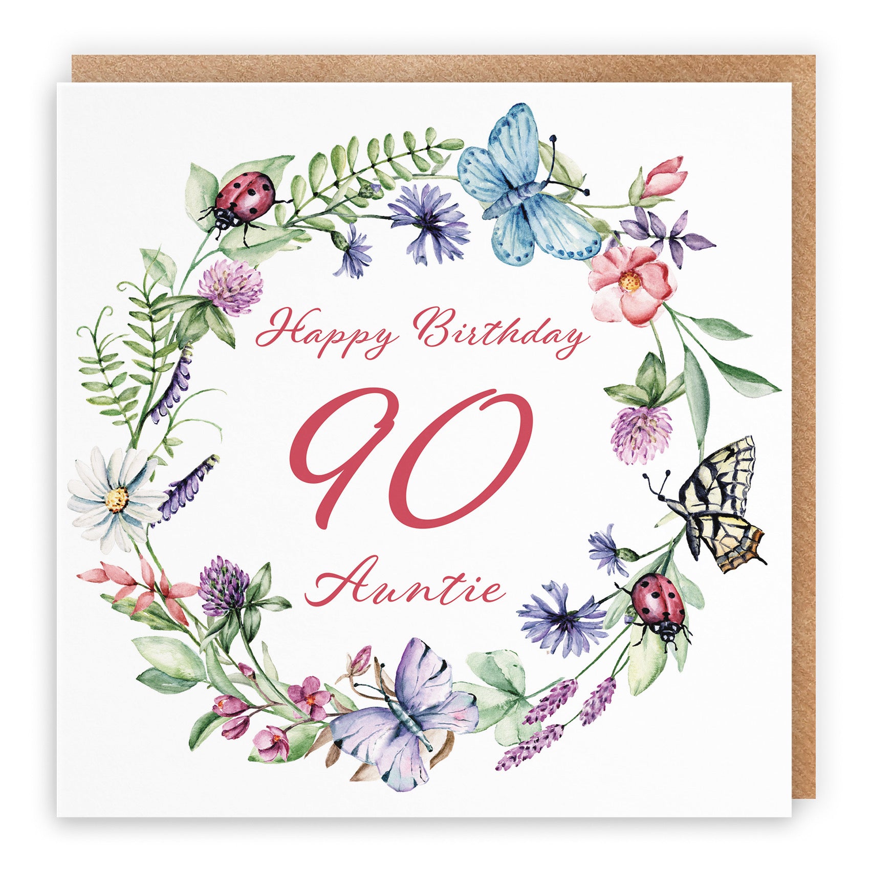 90th Auntie Birthday Card Meadow - Default Title (B09GJKQ5P2)