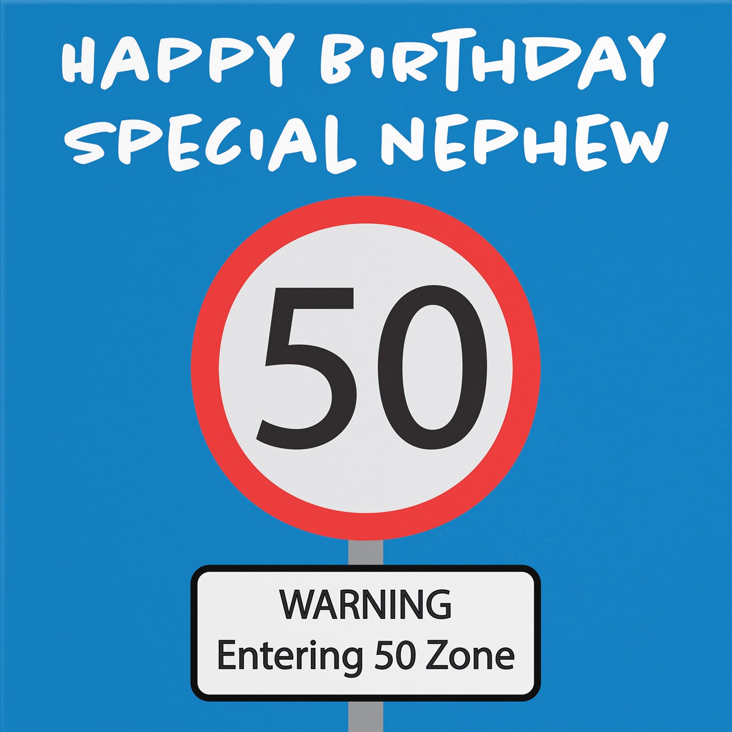 50th Nephew Birthday Card Road Sign - Default Title (B09GJPHZDT)