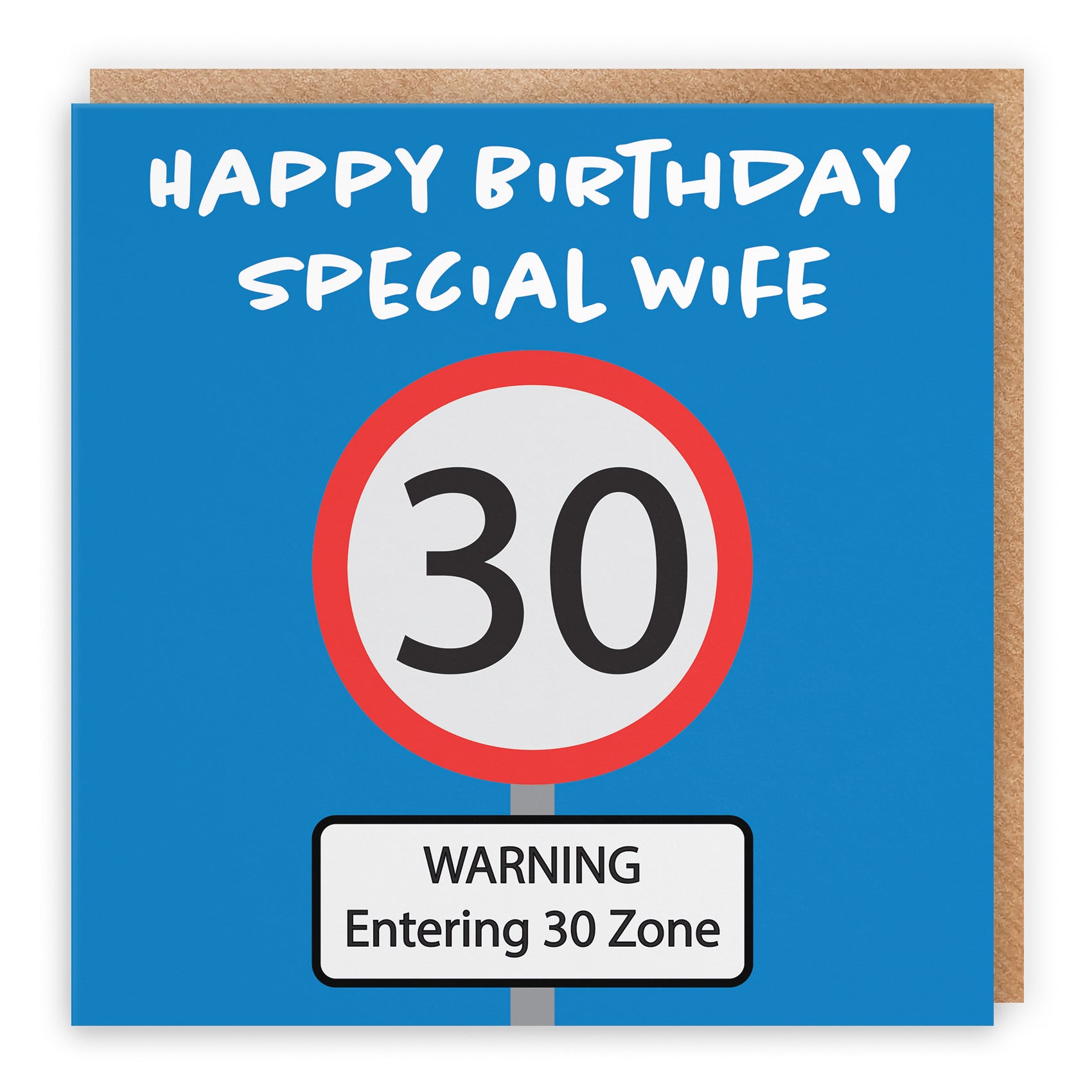 30th Wife Birthday Card Road Sign - Default Title (B09GJSHJ1V)