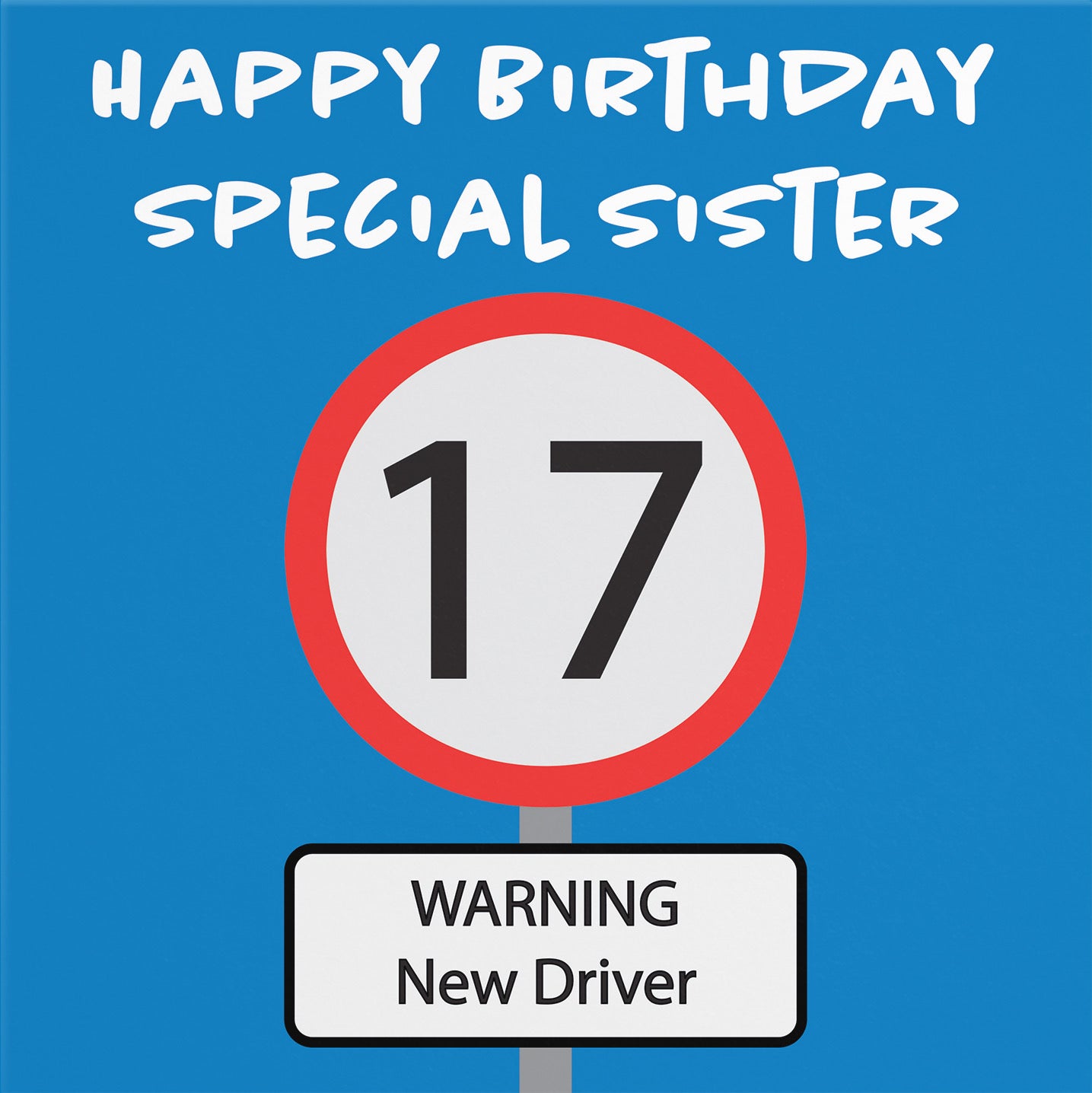 17th Sister Birthday Card Road Sign - Default Title (B09GJSVRZ3)