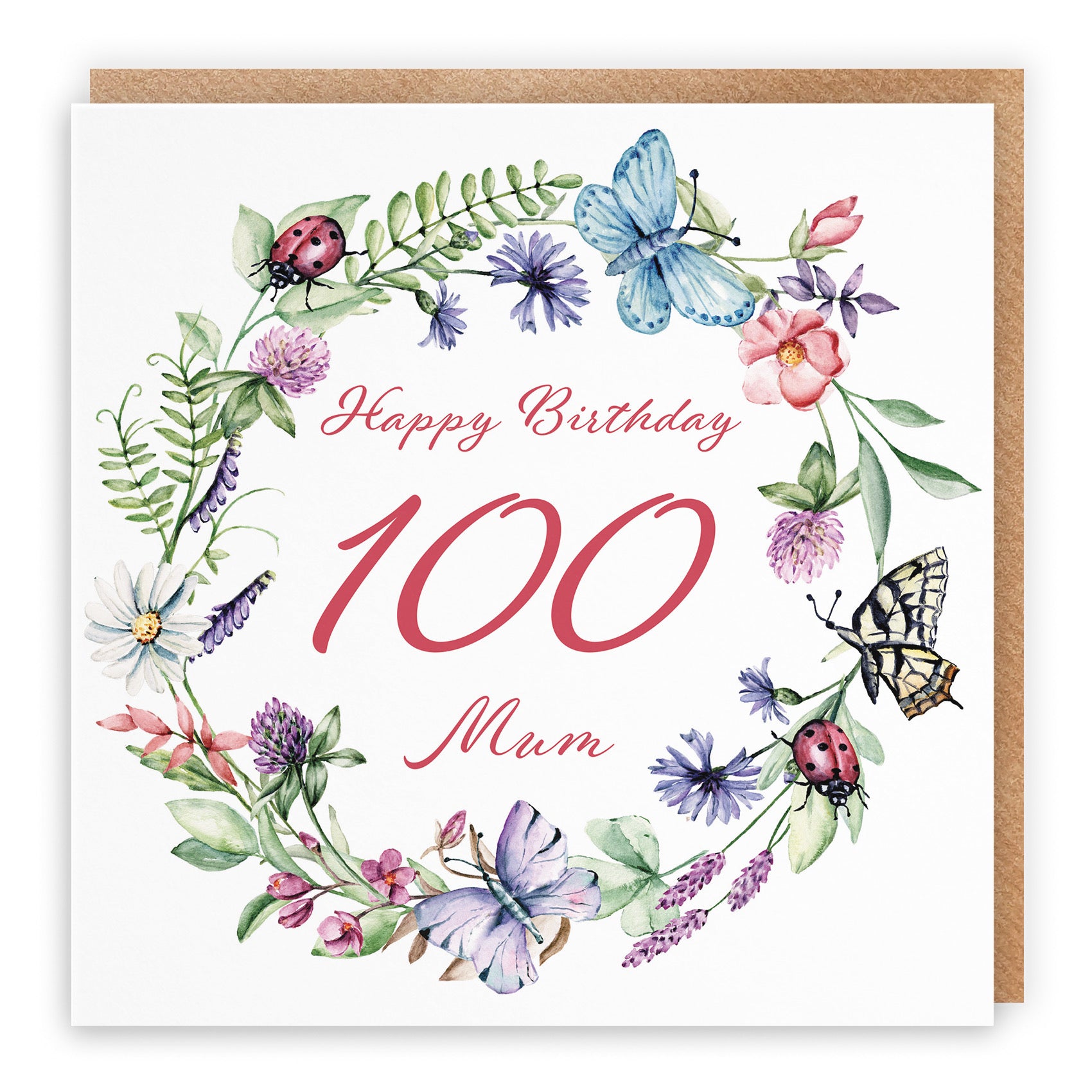 100th Mum Birthday Card Meadow - Default Title (B09GJVYV1R)