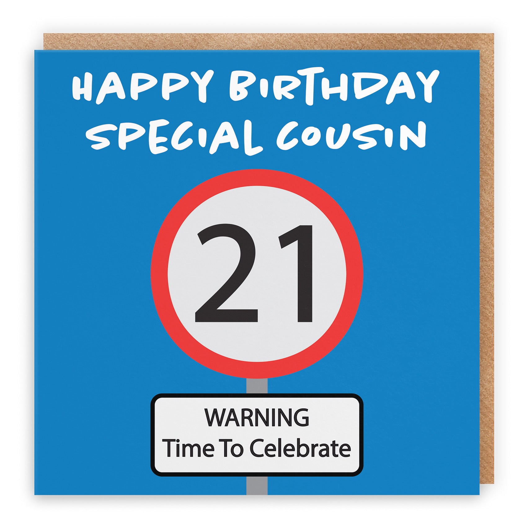 21st Cousin Birthday Card Road Sign - Default Title (B09GJX46KN)