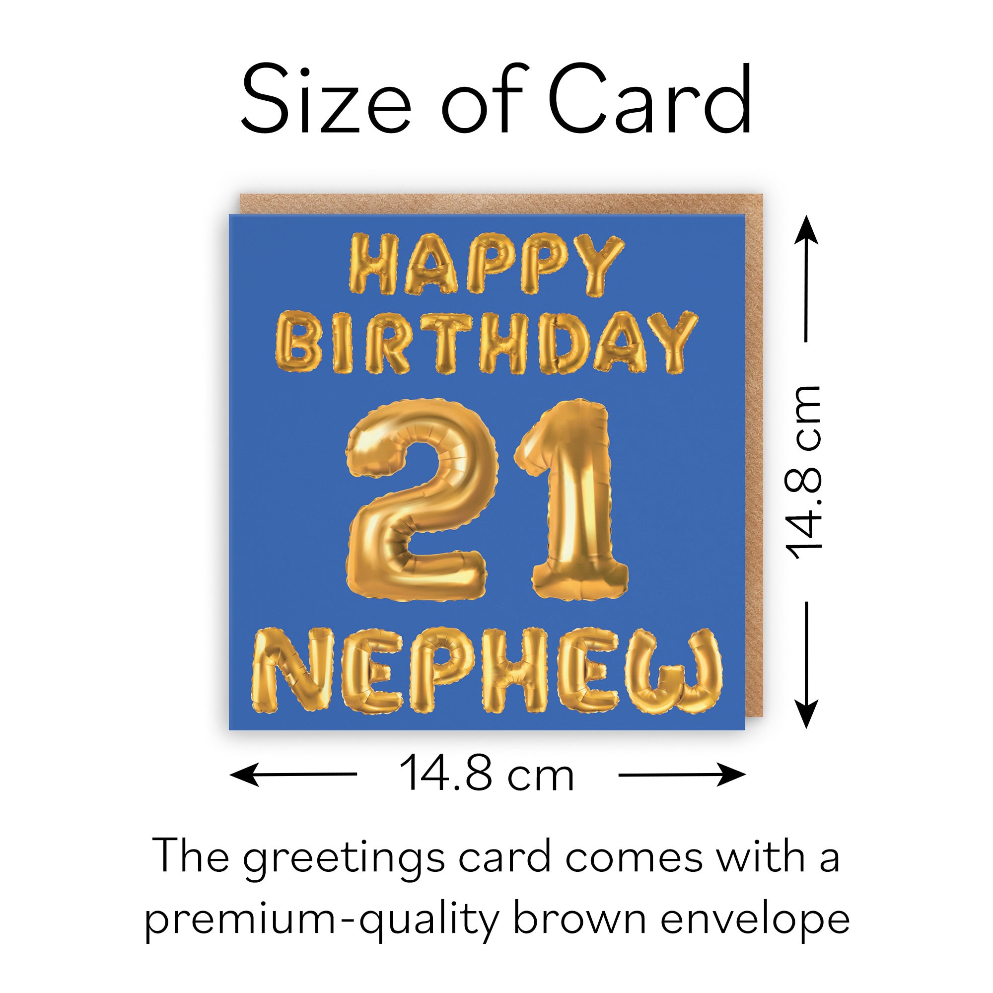 21st Nephew Birthday Card Balloon - Default Title (B09GL85F4B)