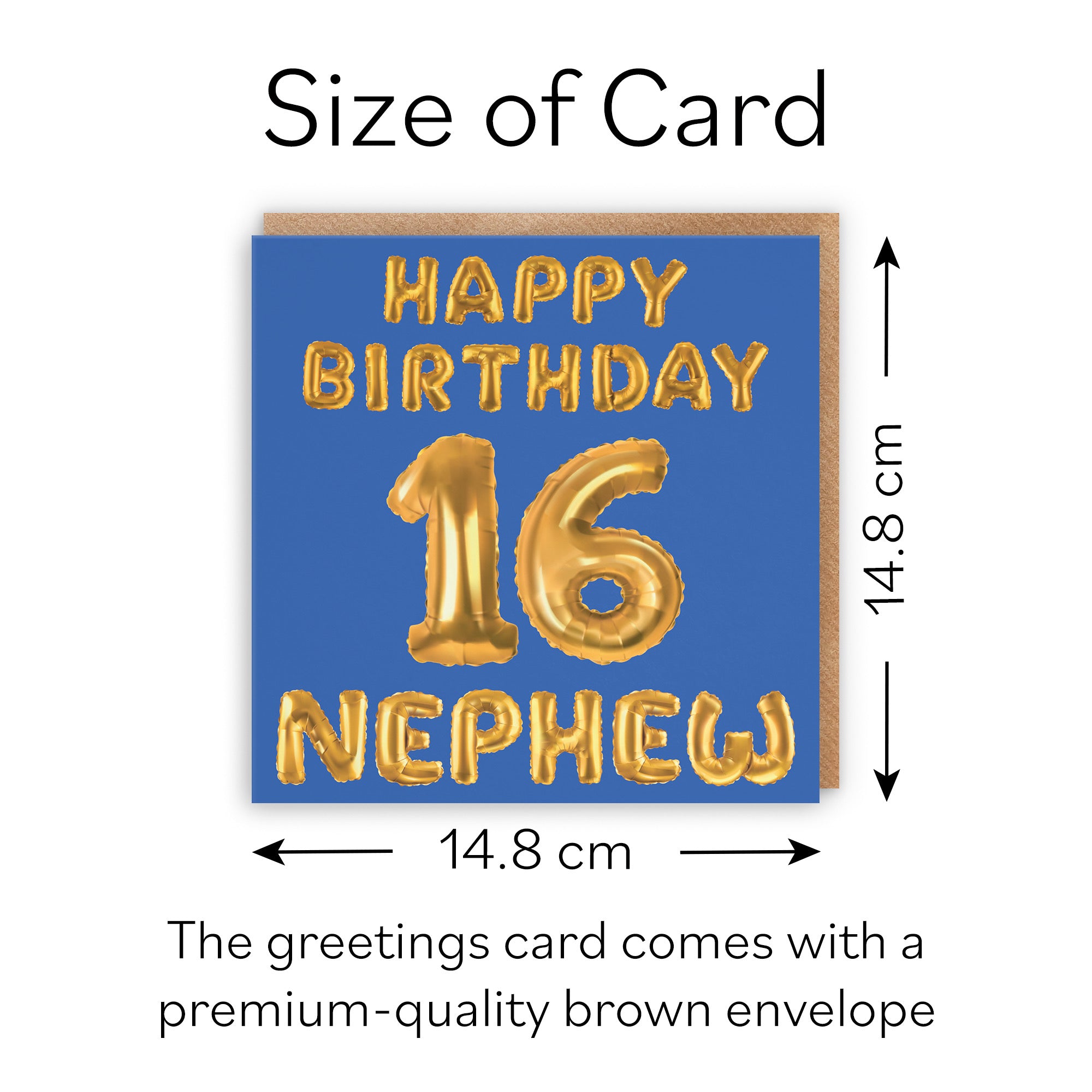 16th Nephew Birthday Card Balloon - Default Title (B09GL876ZF)