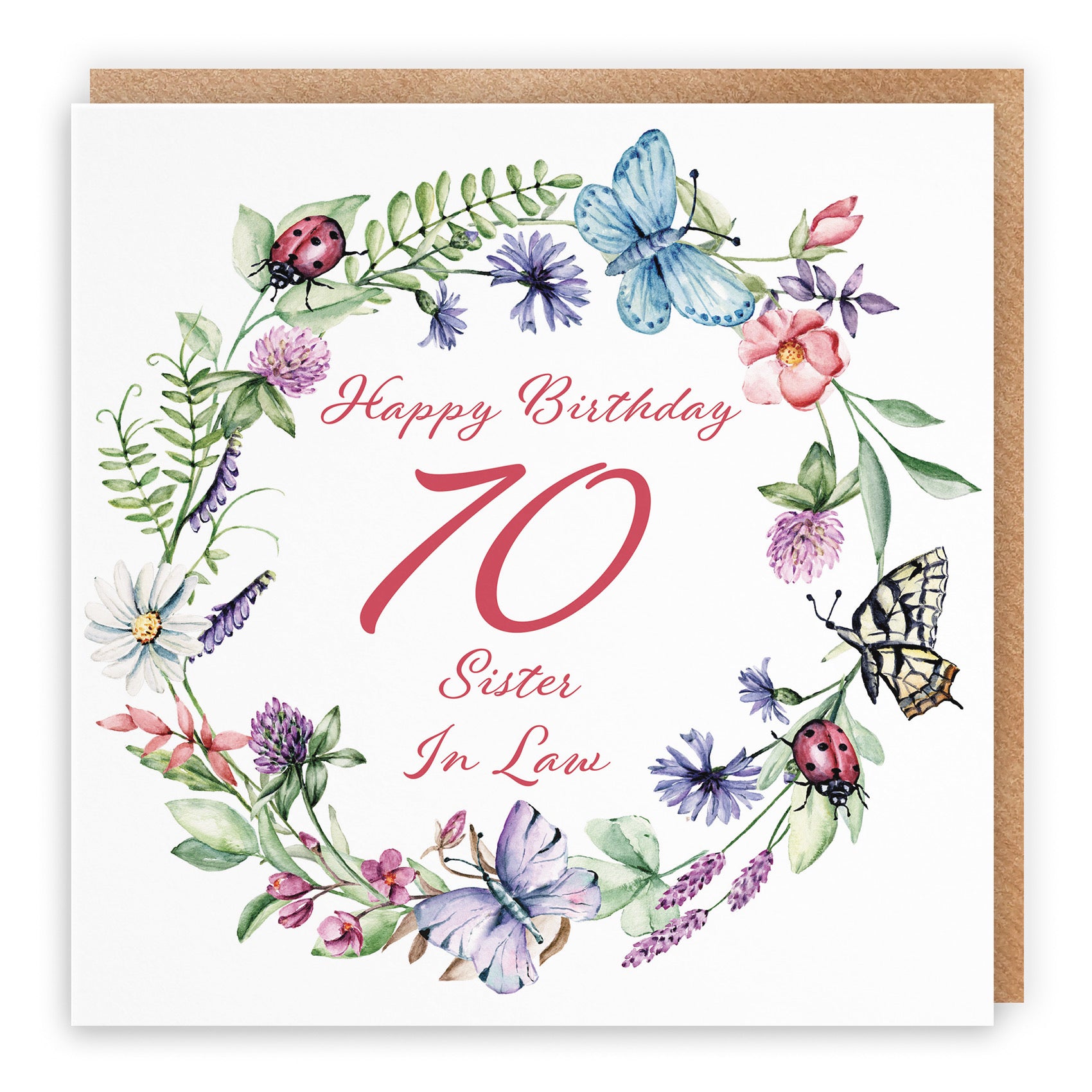 70th Sister In Law Birthday Card Meadow - Default Title (B09GL89BK3)