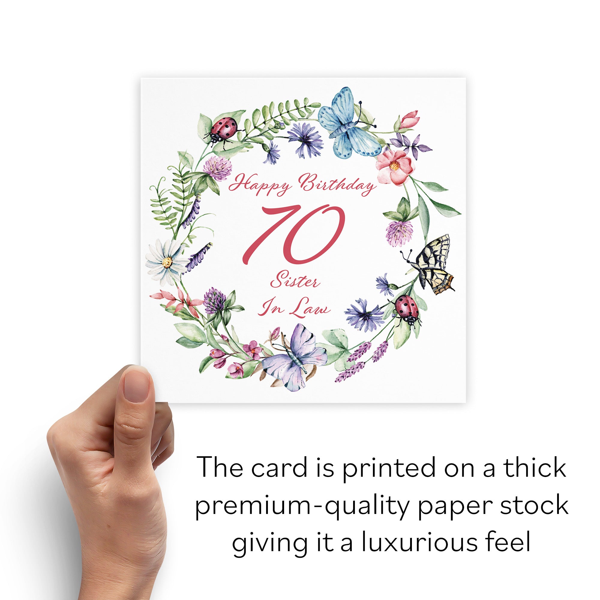 70th Sister In Law Birthday Card Meadow - Default Title (B09GL89BK3)