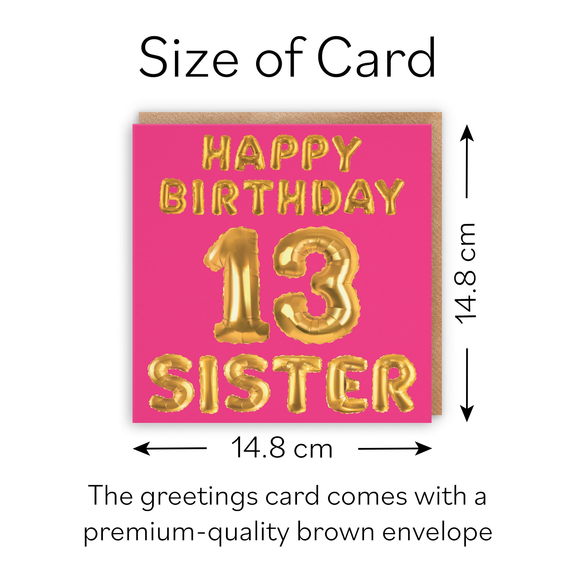 13th Sister Birthday Card Balloon - Default Title (B09GL8DFZD)