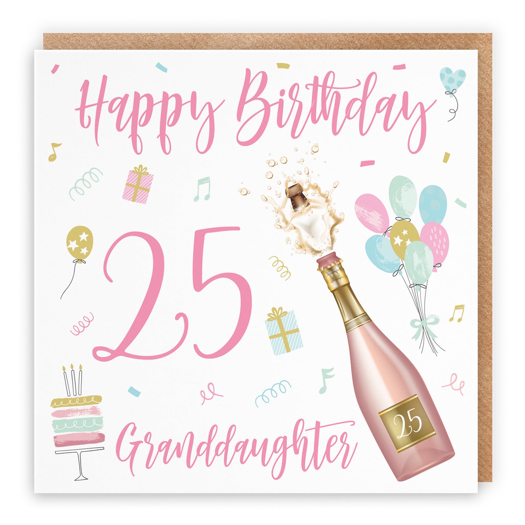 25th Granddaughter Birthday Card Champagne - Default Title (B09GL8HDNB)