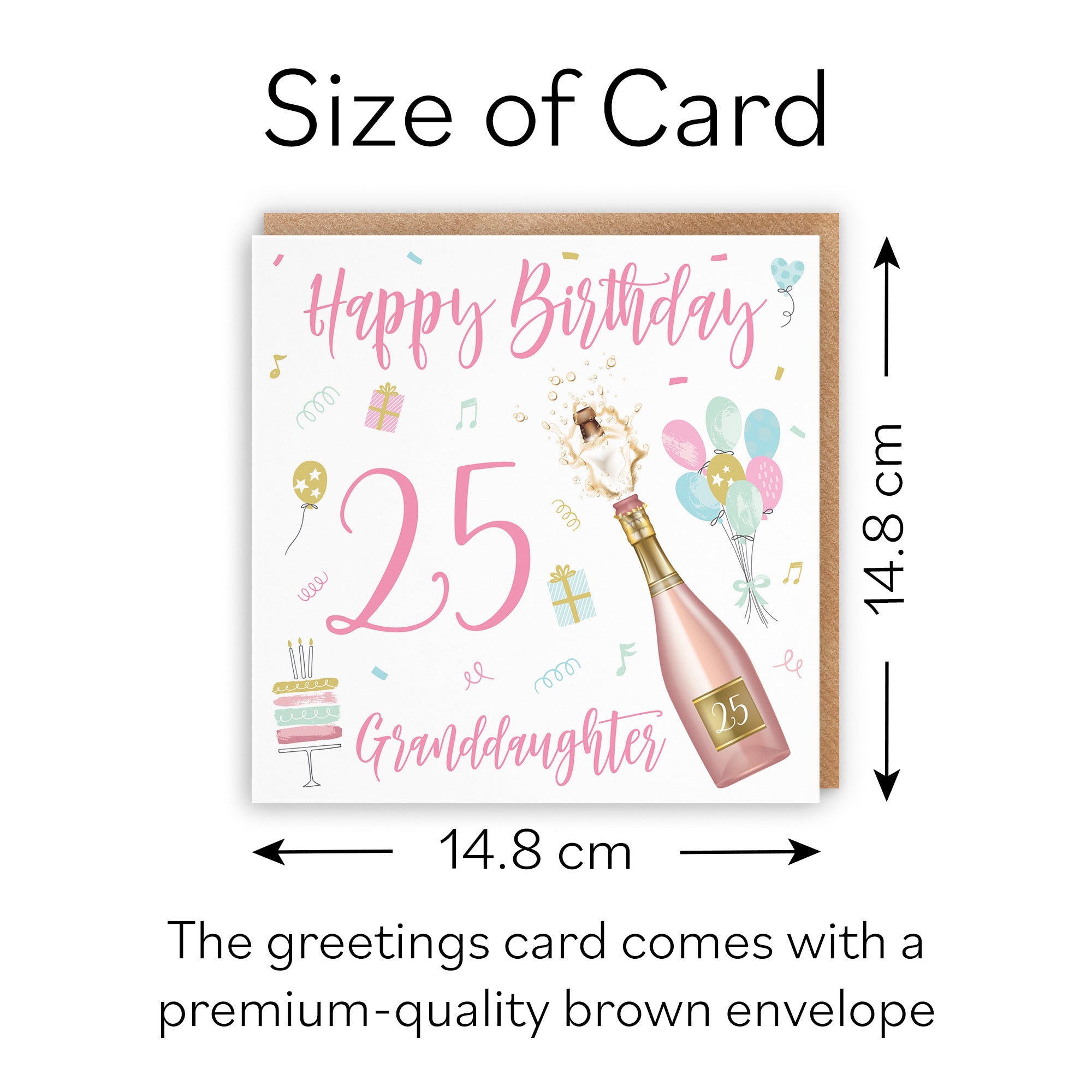 25th Granddaughter Birthday Card Champagne - Default Title (B09GL8HDNB)