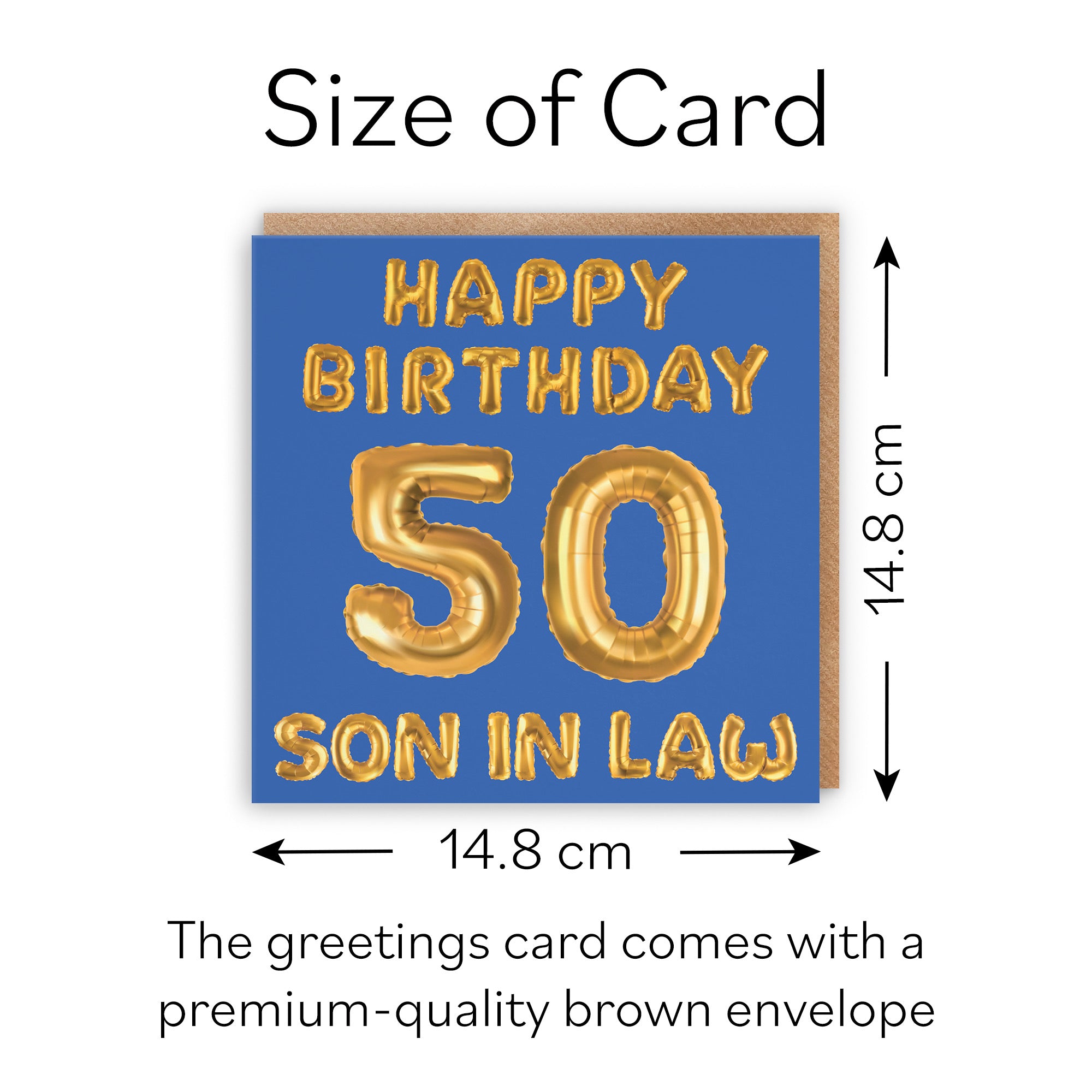 50th Son In Law Birthday Card Balloon - Default Title (B09GL8HDNC)