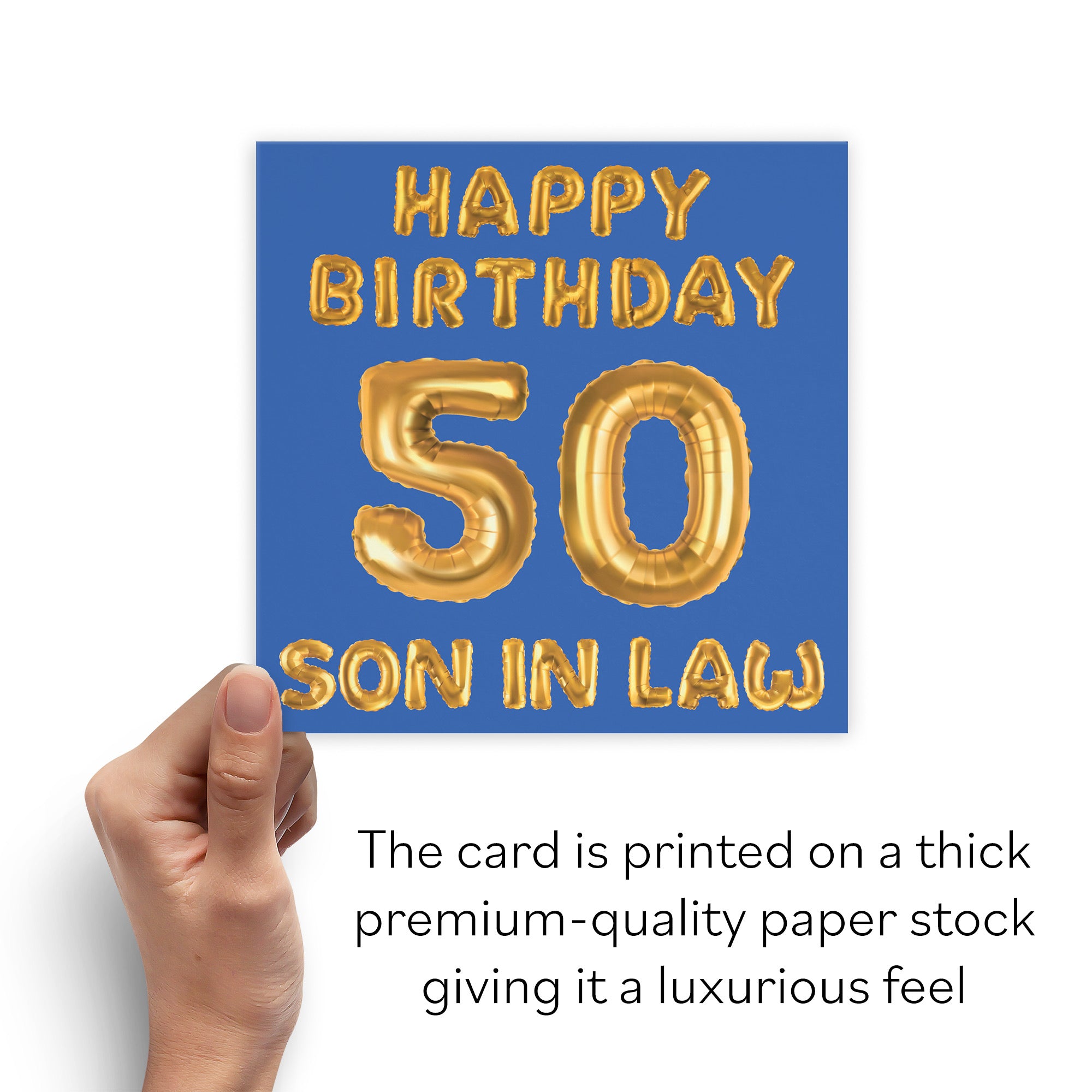 50th Son In Law Birthday Card Balloon - Default Title (B09GL8HDNC)