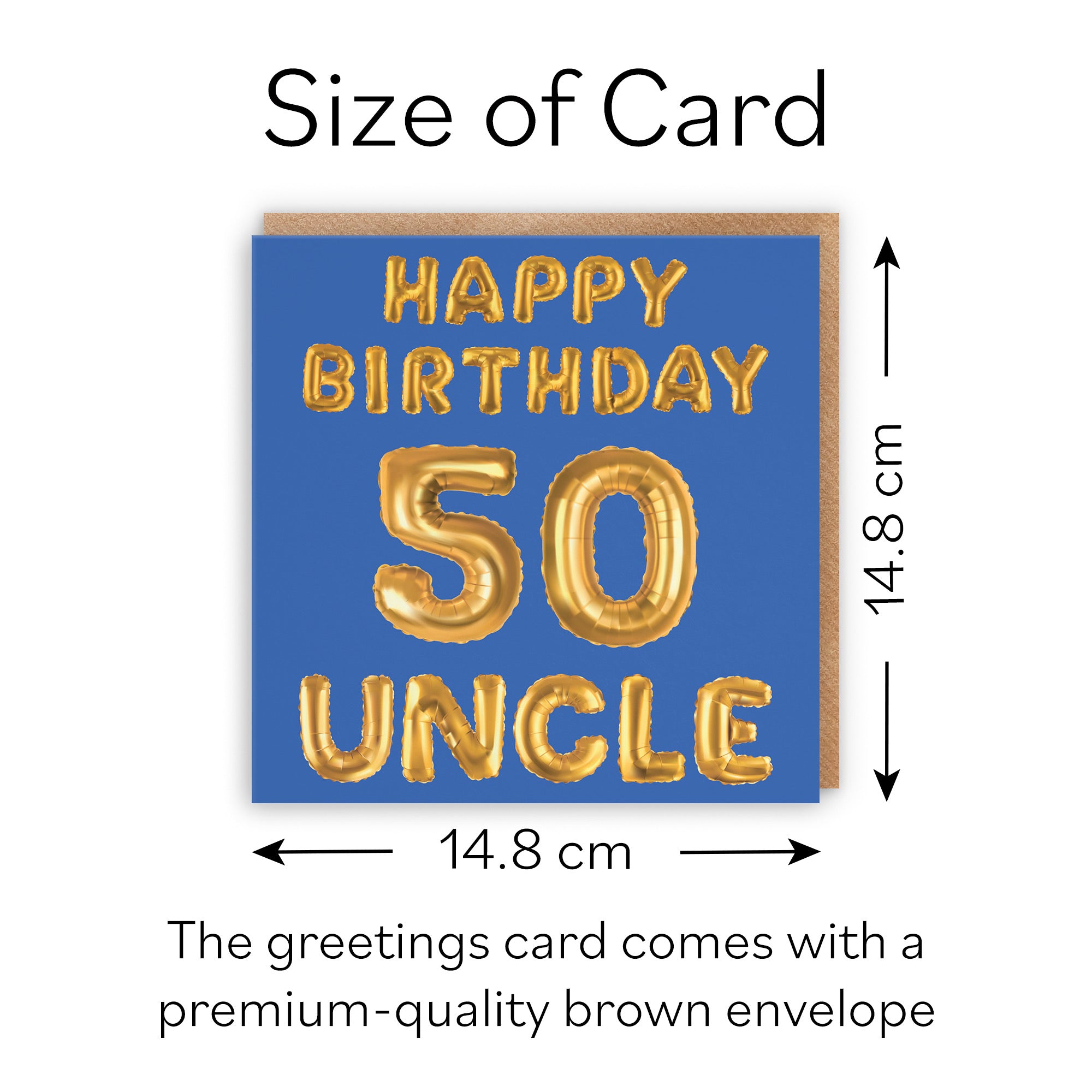 50th Uncle Birthday Card Balloon - Default Title (B09GL8LLCT)