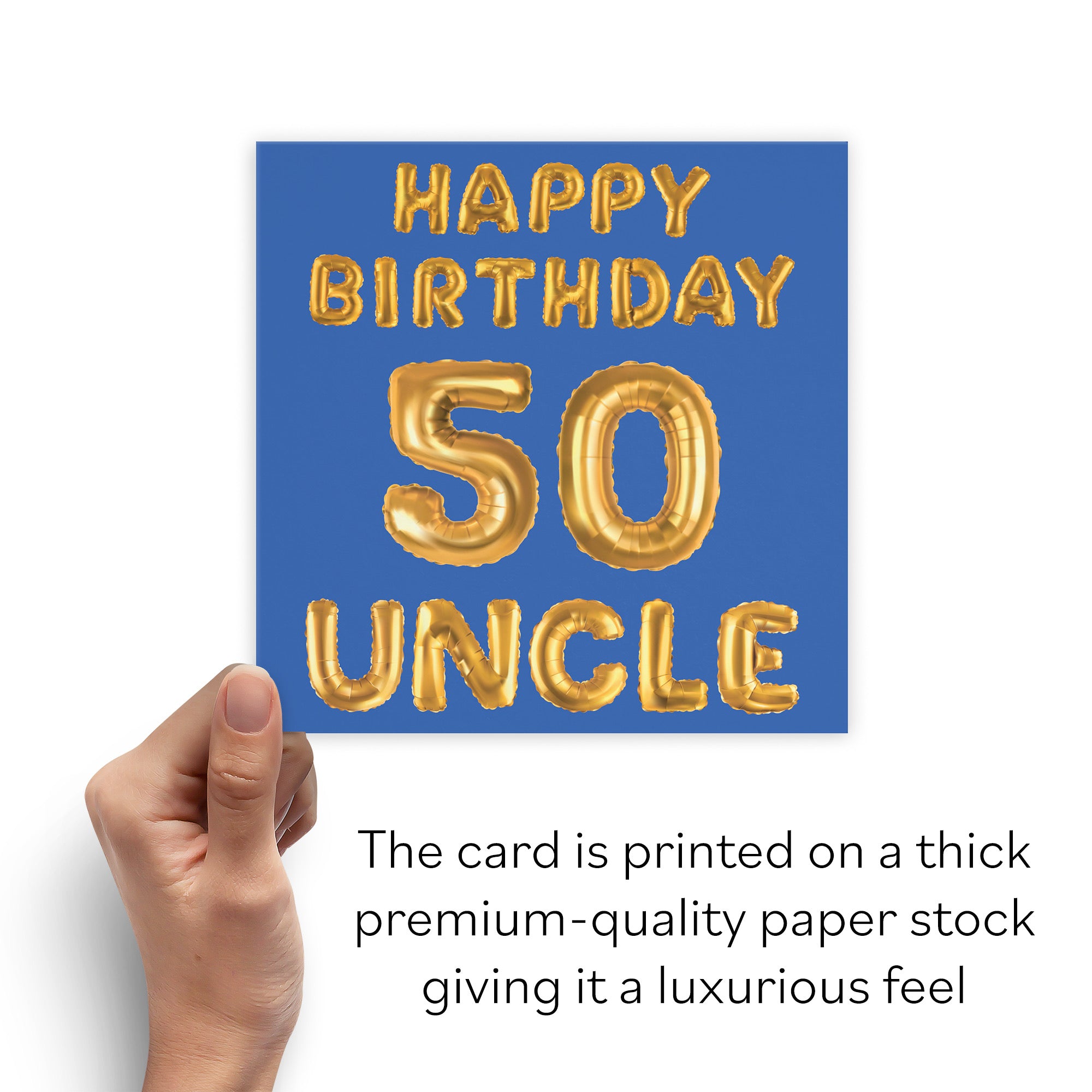 50th Uncle Birthday Card Balloon - Default Title (B09GL8LLCT)