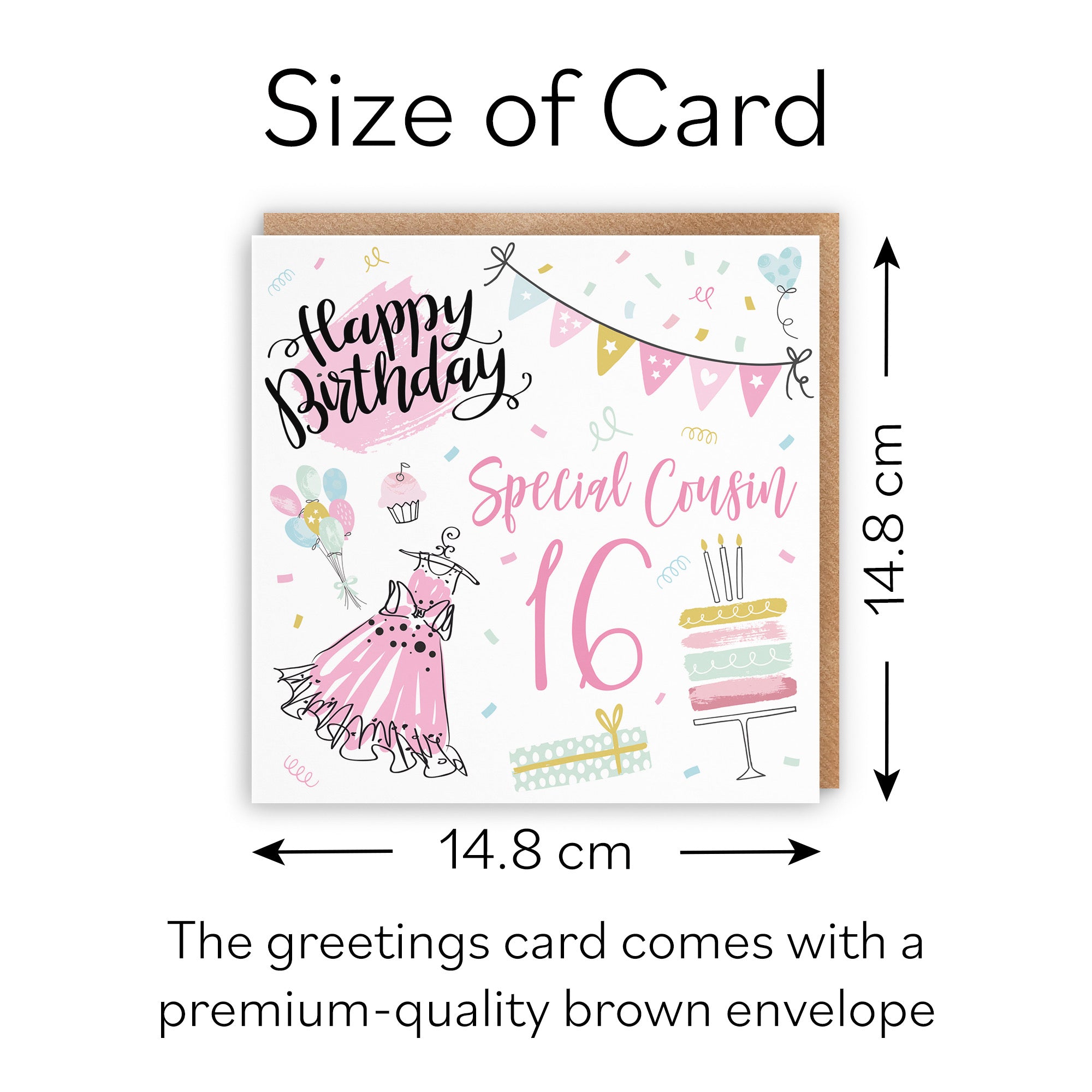 16th Cousin Female Birthday Card Party - Default Title (B09GL8LLCW)