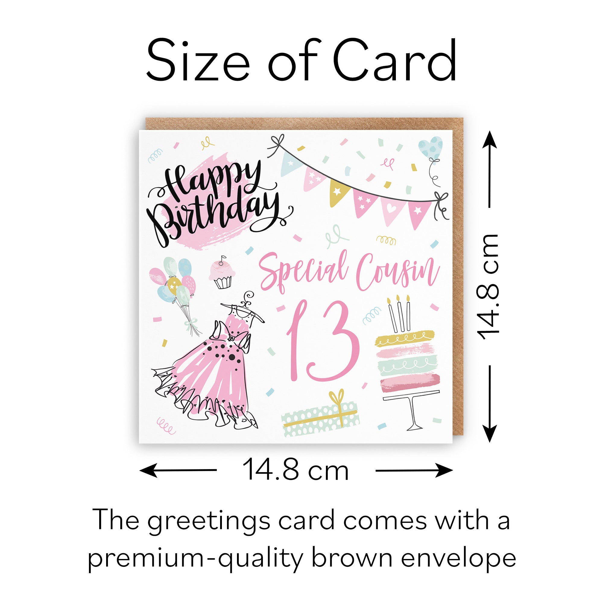 13th Cousin Female Birthday Card Party - Default Title (B09GL8R28L)