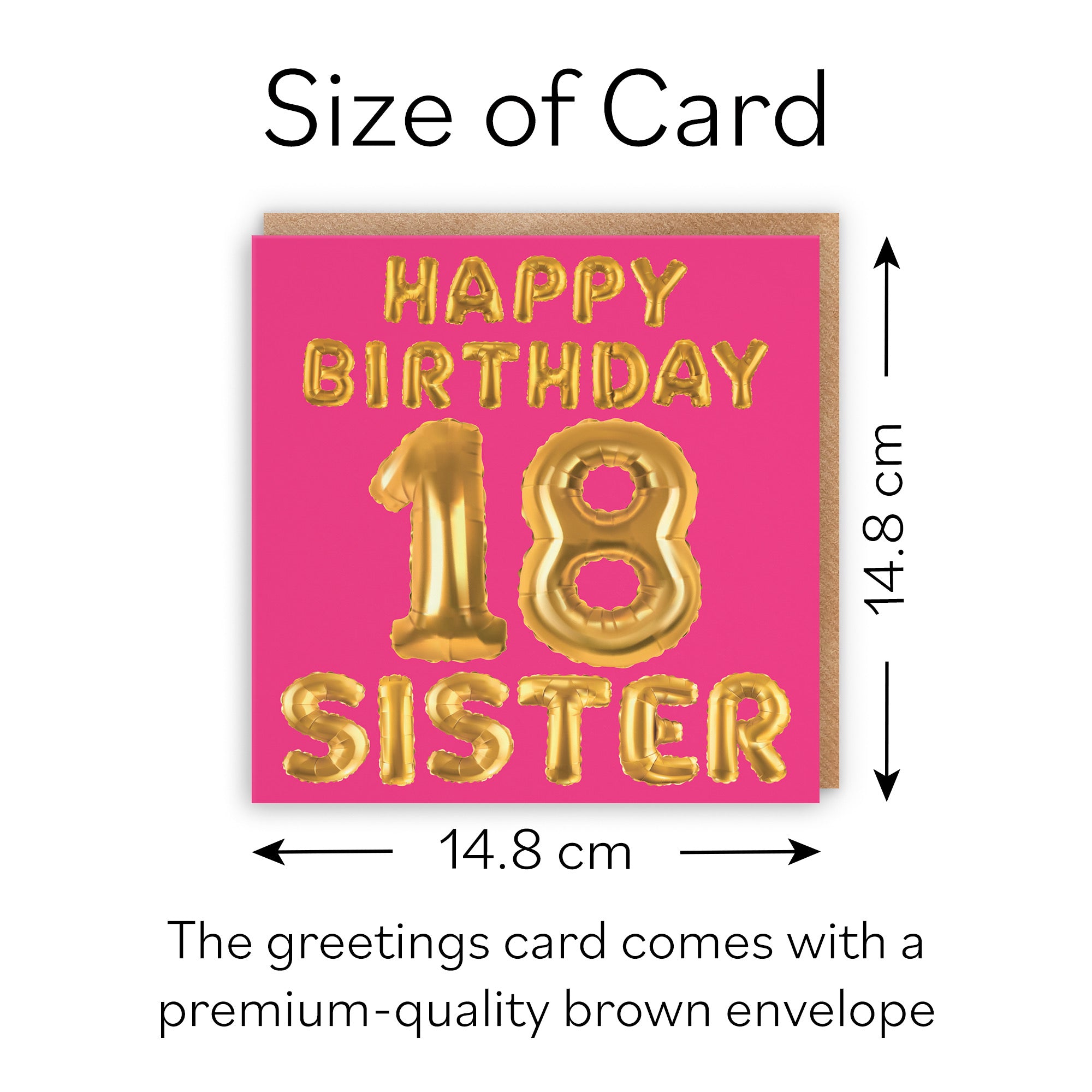 18th Sister Birthday Card Balloon - Default Title (B09GL8Z4S1)