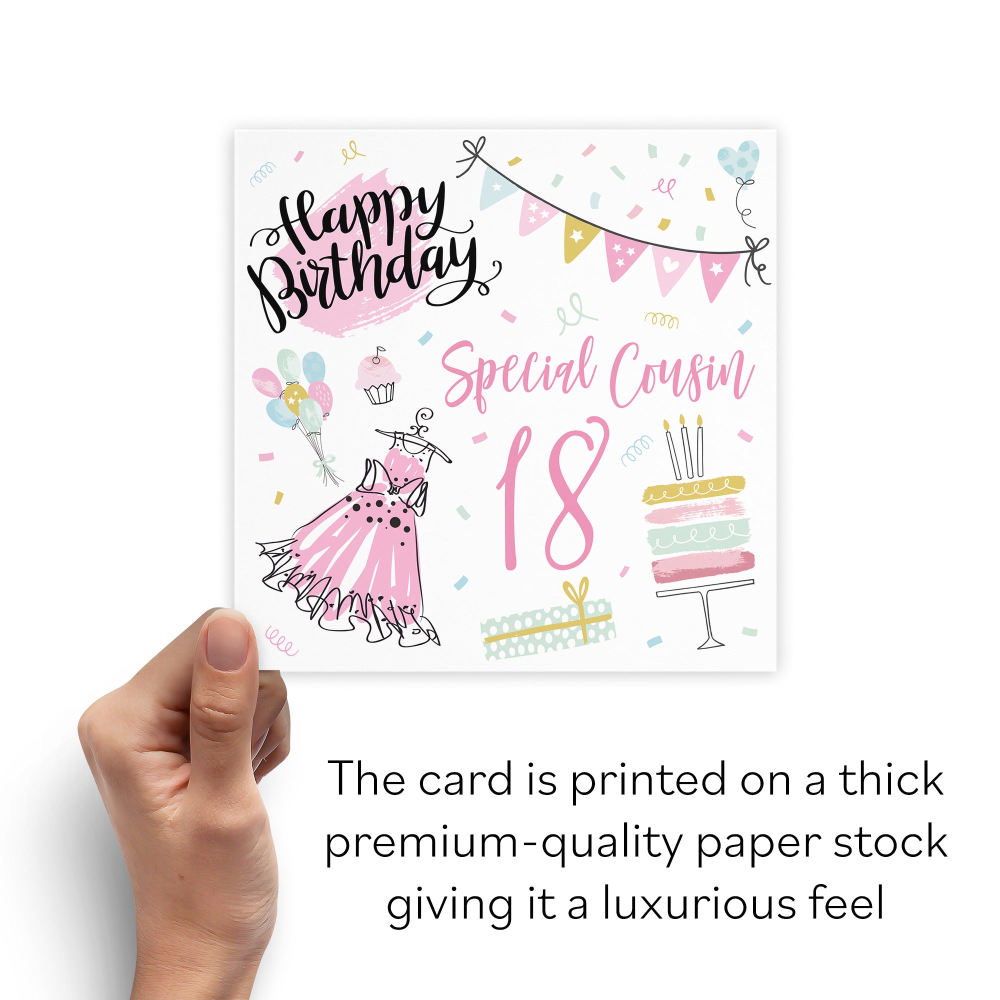 18th Cousin Female Birthday Card Party - Default Title (B09GL9118R)