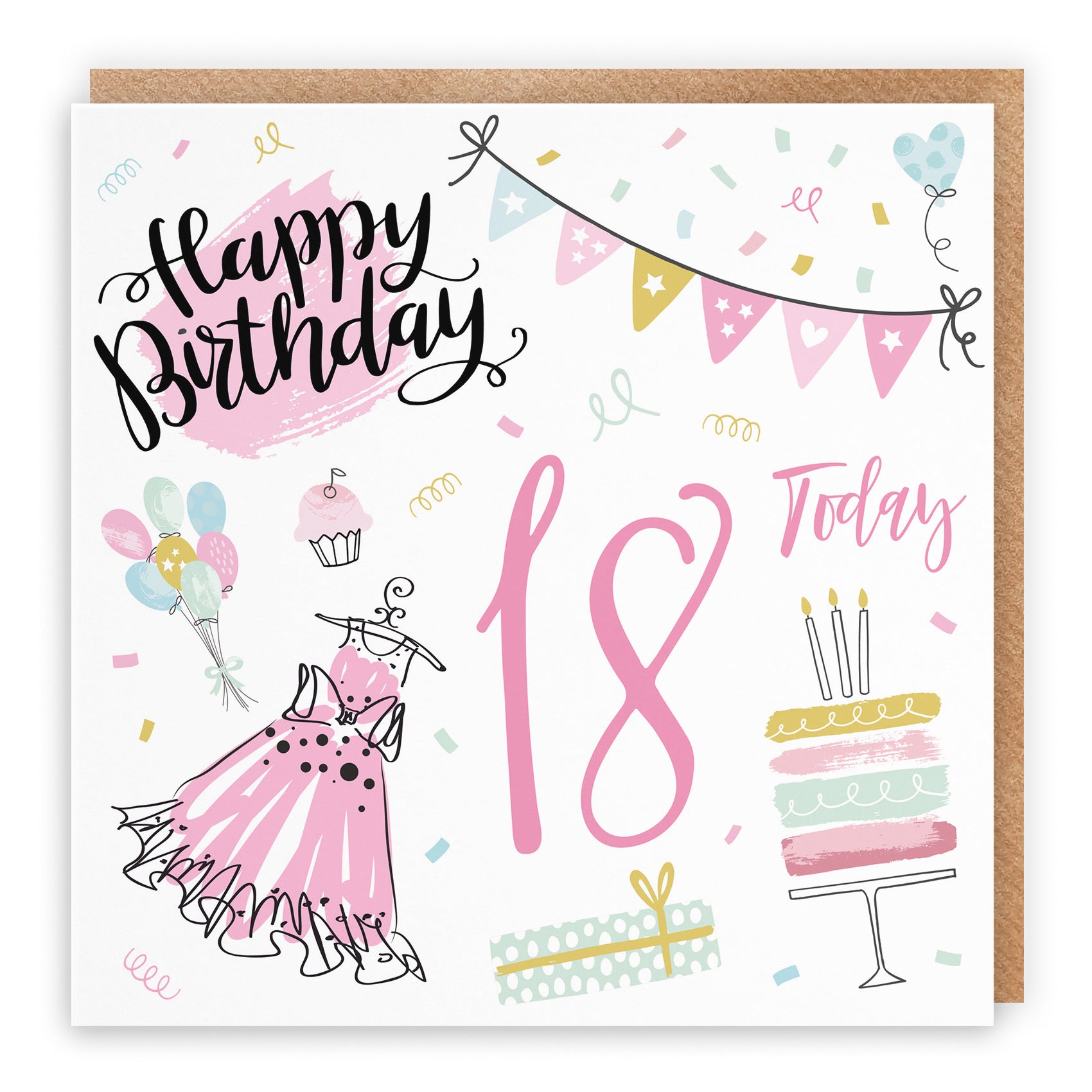 18th Girl Birthday Card Party - Default Title (B09GL94FQ7)