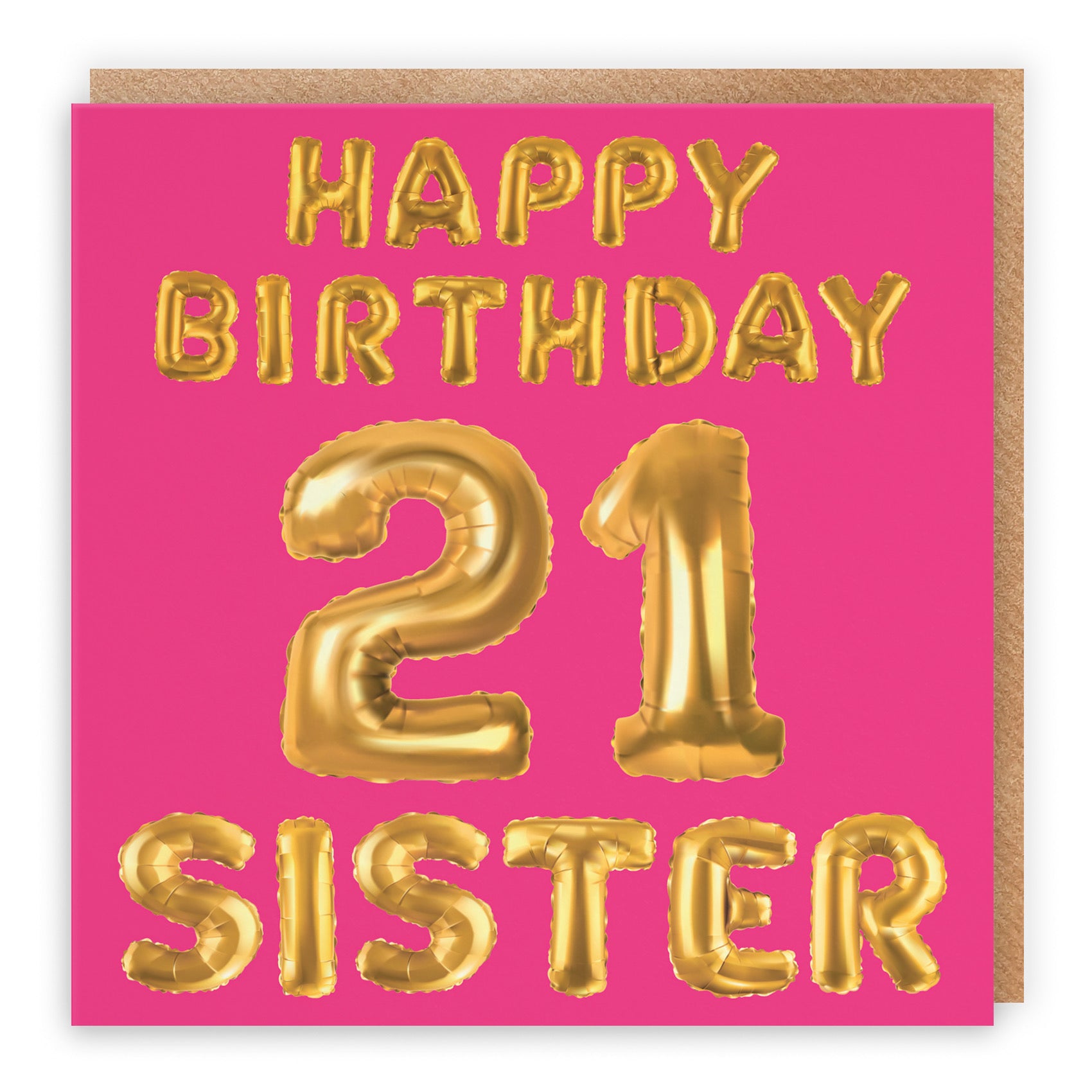 21st Sister Birthday Card Balloon - Default Title (B09GL9DP2F)