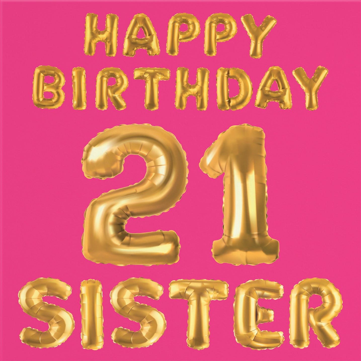 21st Sister Birthday Card Balloon - Default Title (B09GL9DP2F)