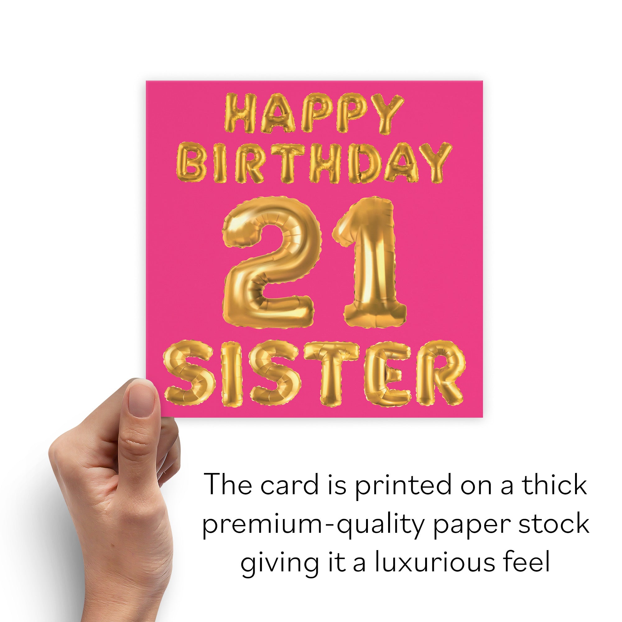 21st Sister Birthday Card Balloon - Default Title (B09GL9DP2F)