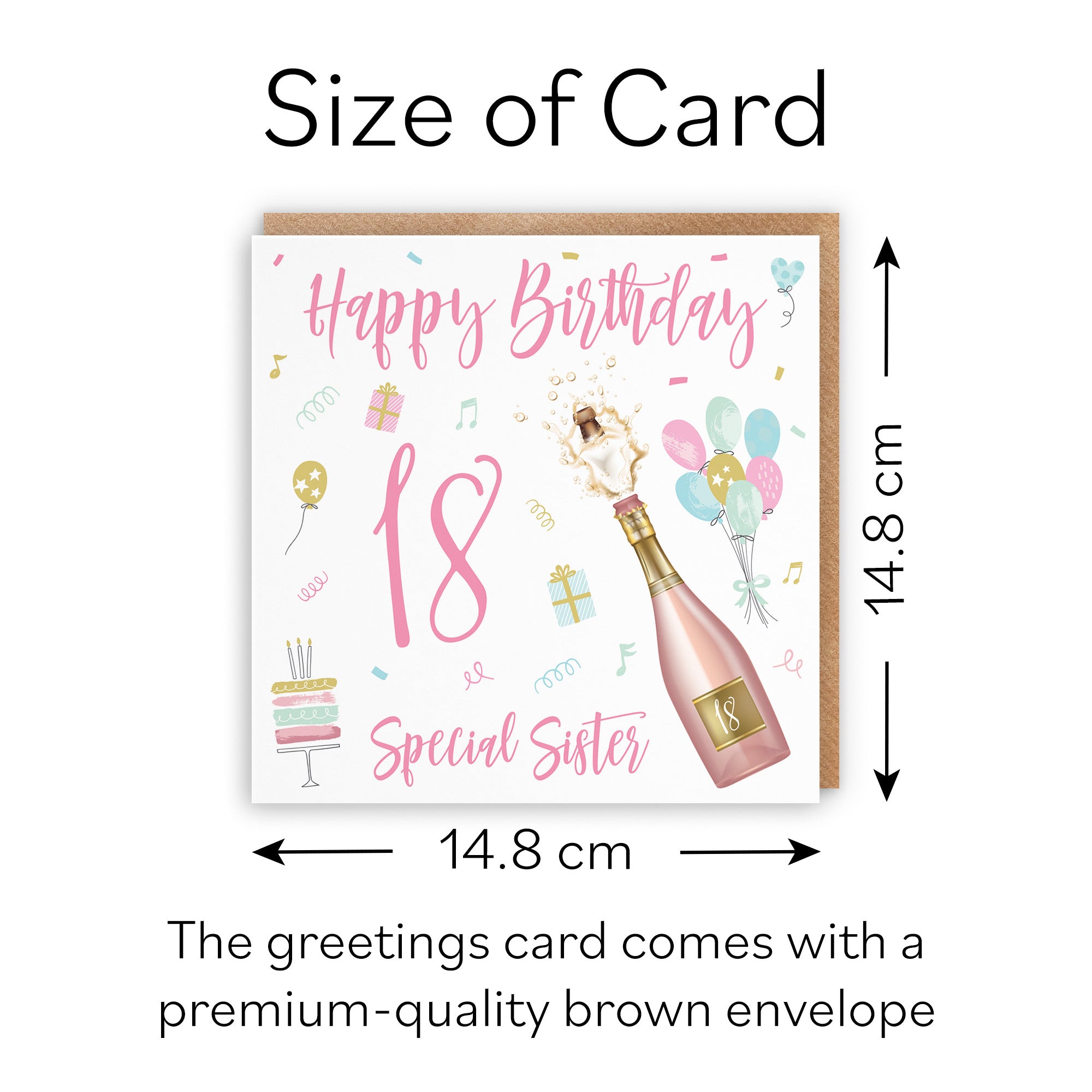 18th Sister Birthday Card Champagne - Default Title (B09GL9GPZJ)