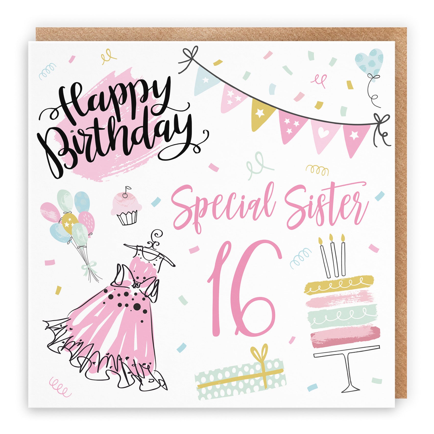 16th Sister Birthday Card Party - Default Title (B09GL9GPZM)