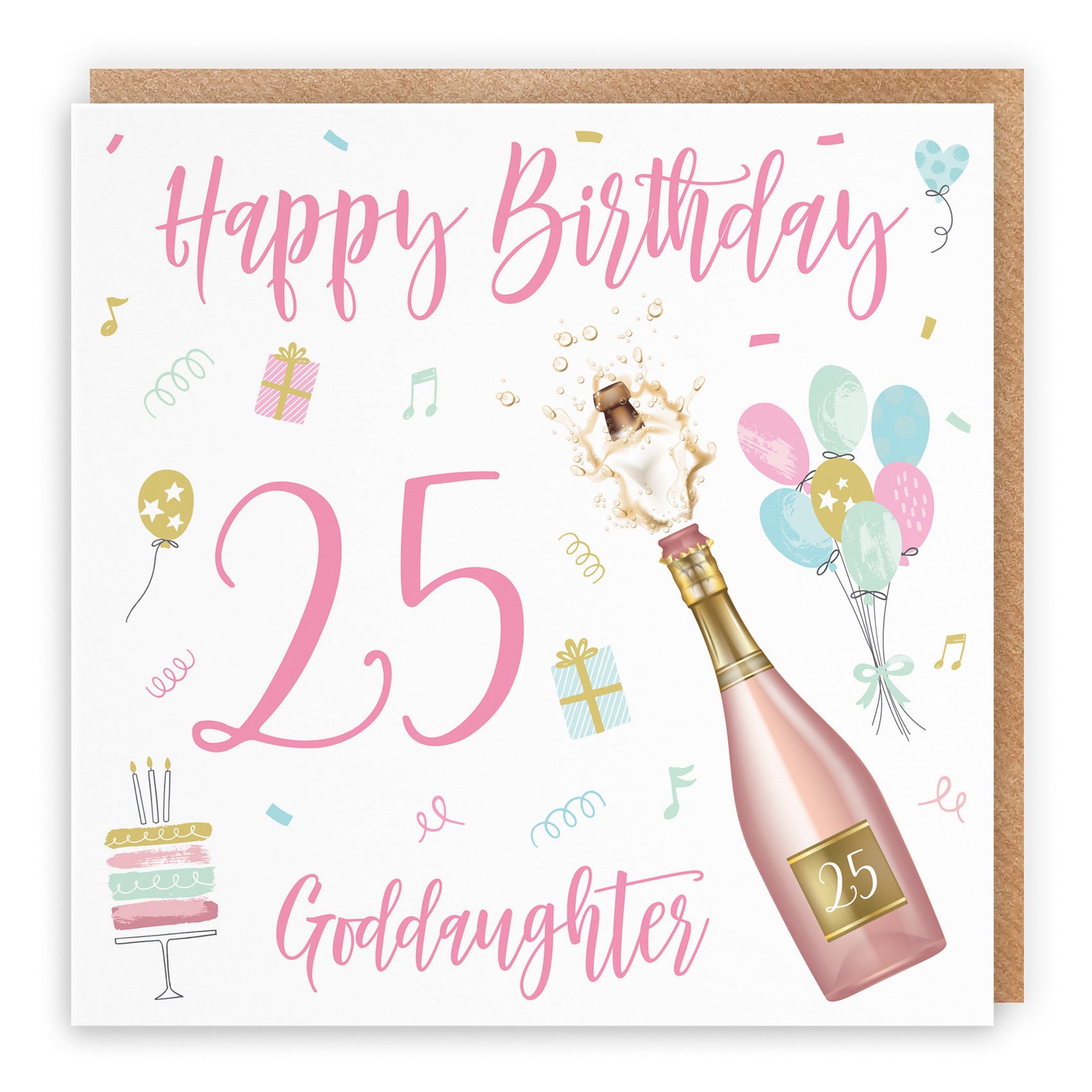 25th Goddaughter Birthday Card Champagne - Default Title (B09GL9LV11)