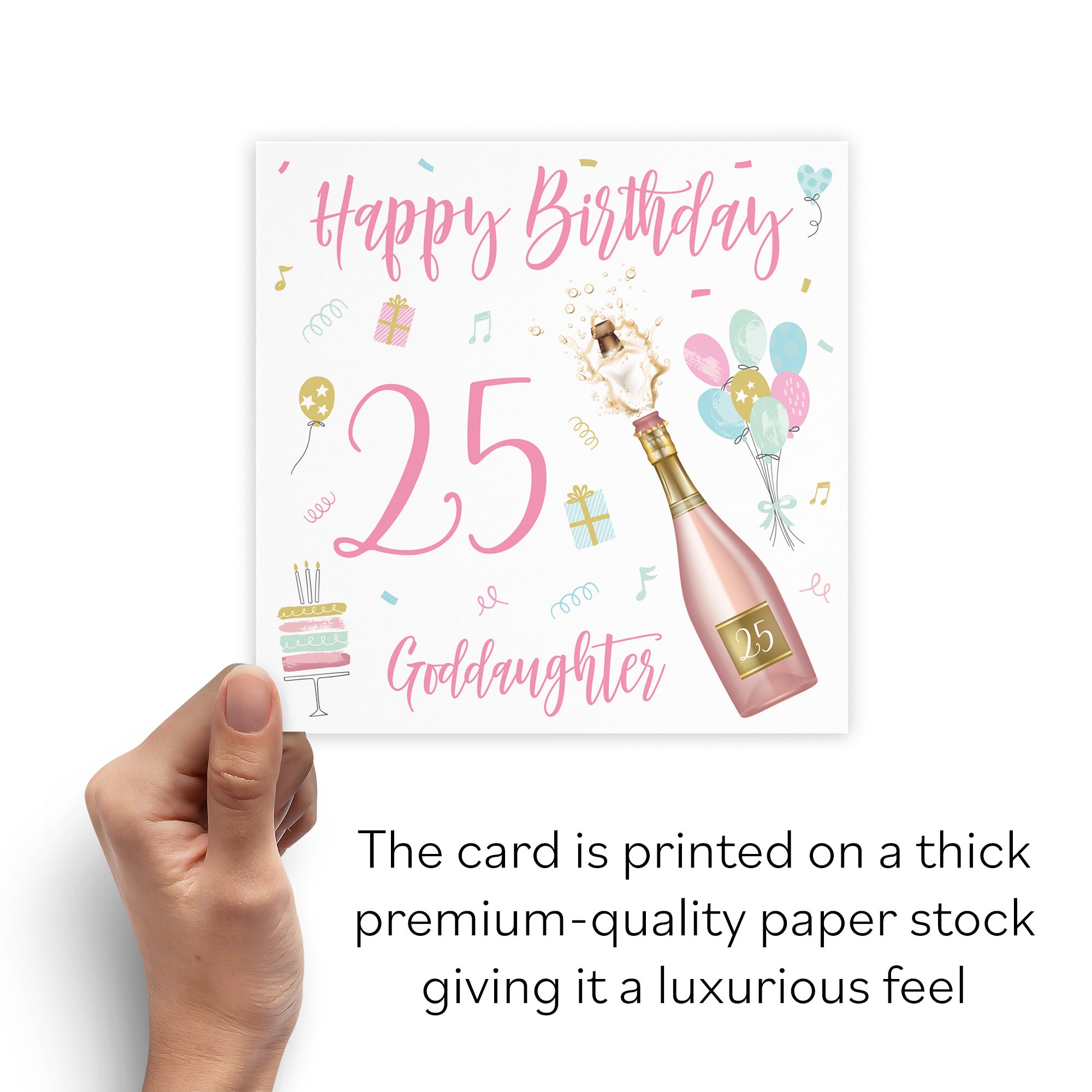 25th Goddaughter Birthday Card Champagne - Default Title (B09GL9LV11)