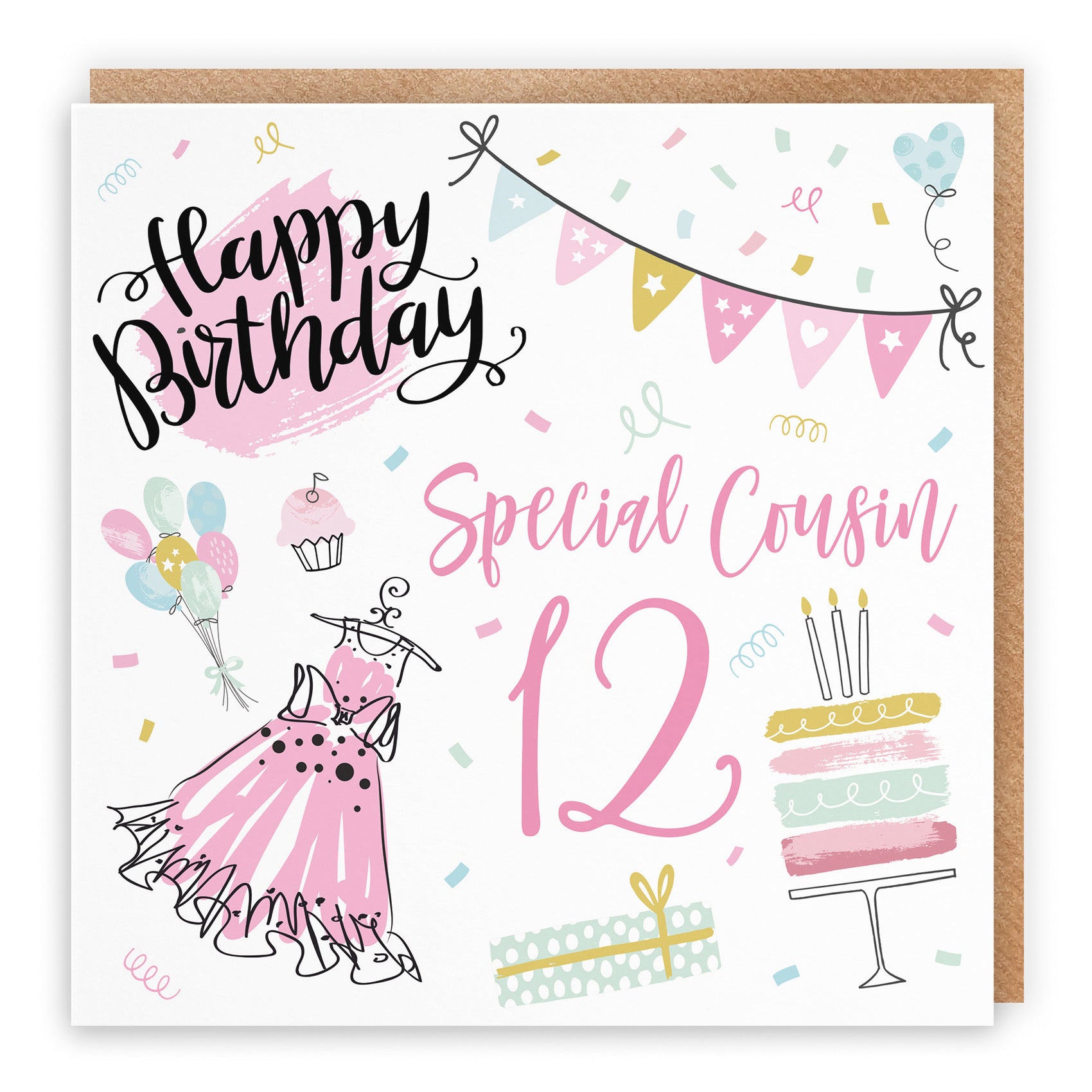 12th Cousin Female Birthday Card Party - Default Title (B09GL9P3K2)