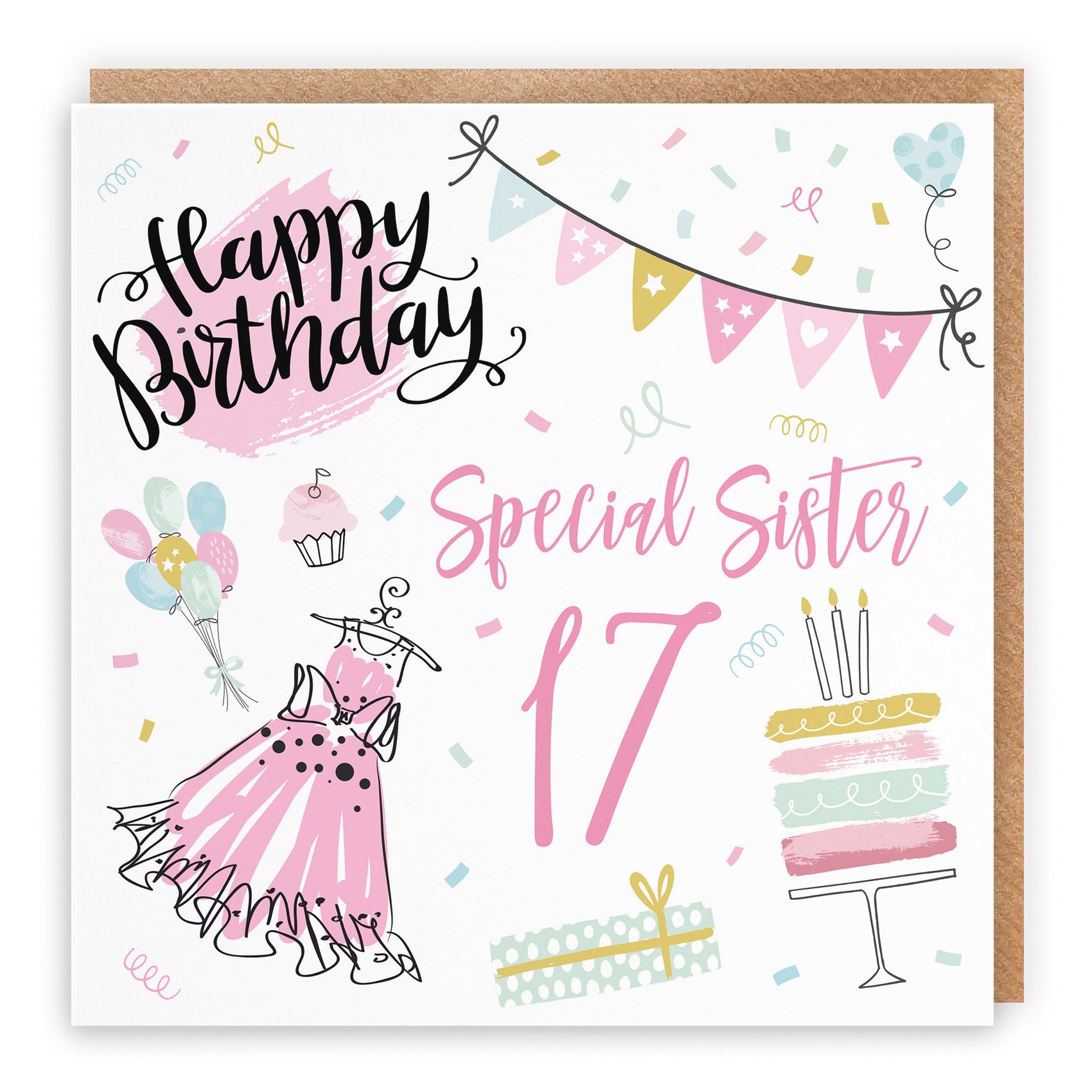 17th Sister Birthday Card Party - Default Title (B09GLB2QMJ)