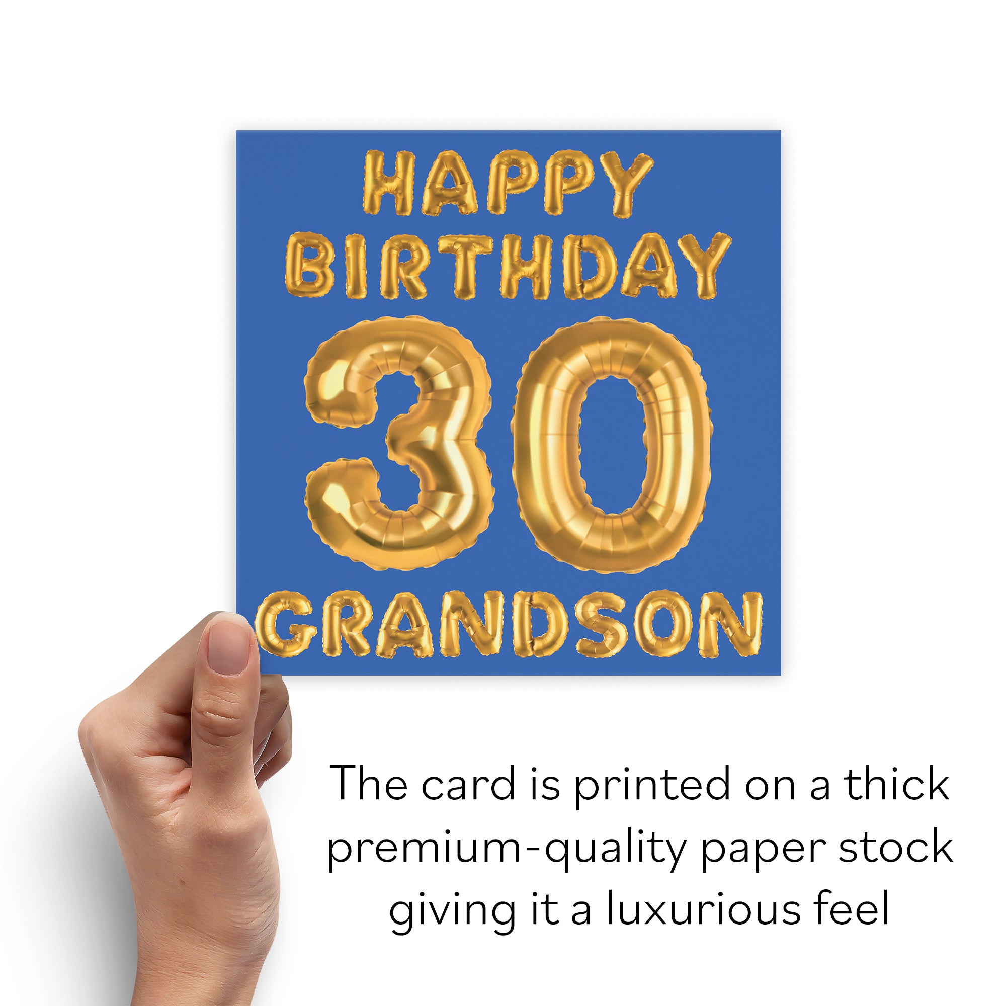 30th Grandson Birthday Card Balloon - Default Title (B09GLB3JNW)