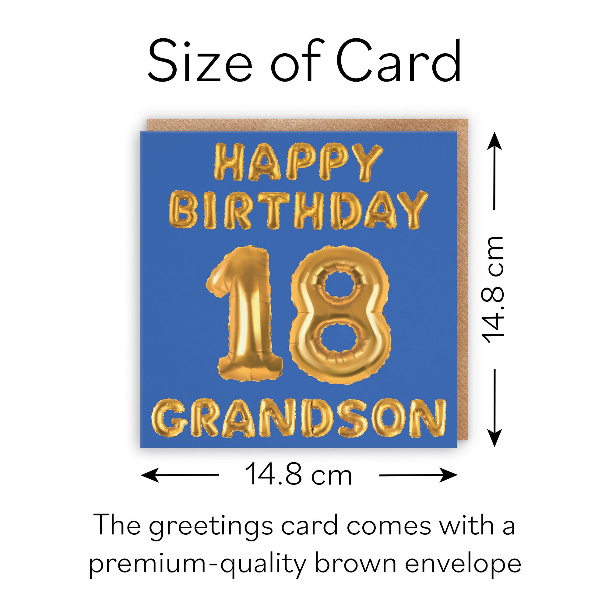 18th Grandson Birthday Card Balloon - Default Title (B09GLB5182)