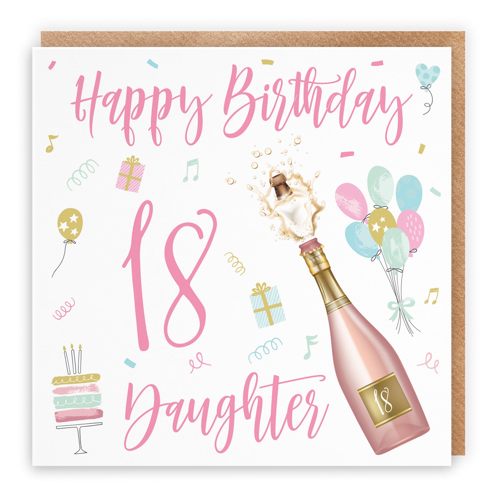 18th Daughter Birthday Card Champagne - Default Title (B09GLB5666)