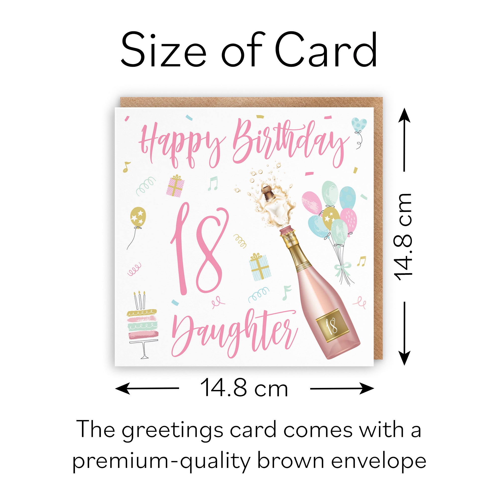 18th Daughter Birthday Card Champagne - Default Title (B09GLB5666)