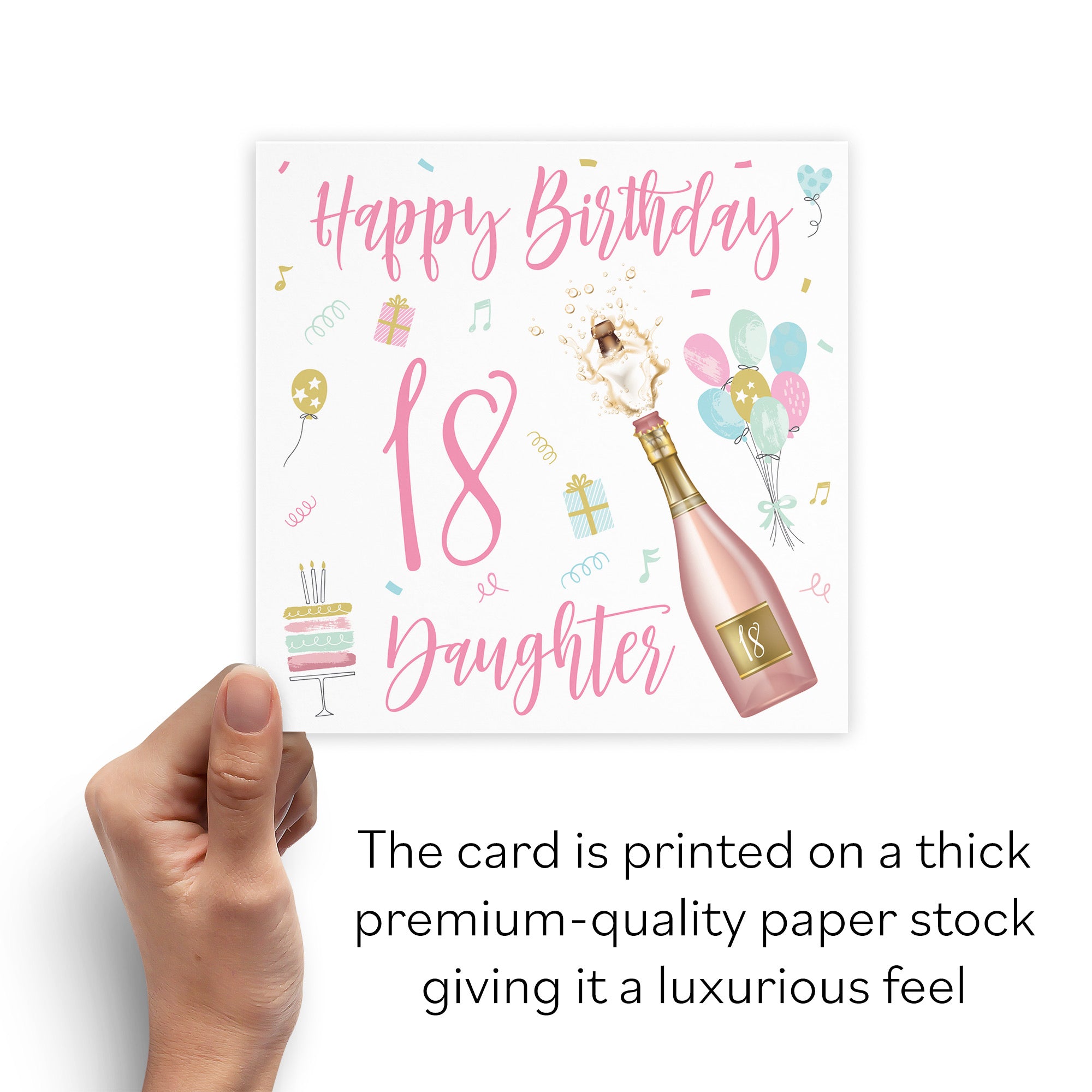 18th Daughter Birthday Card Champagne - Default Title (B09GLB5666)