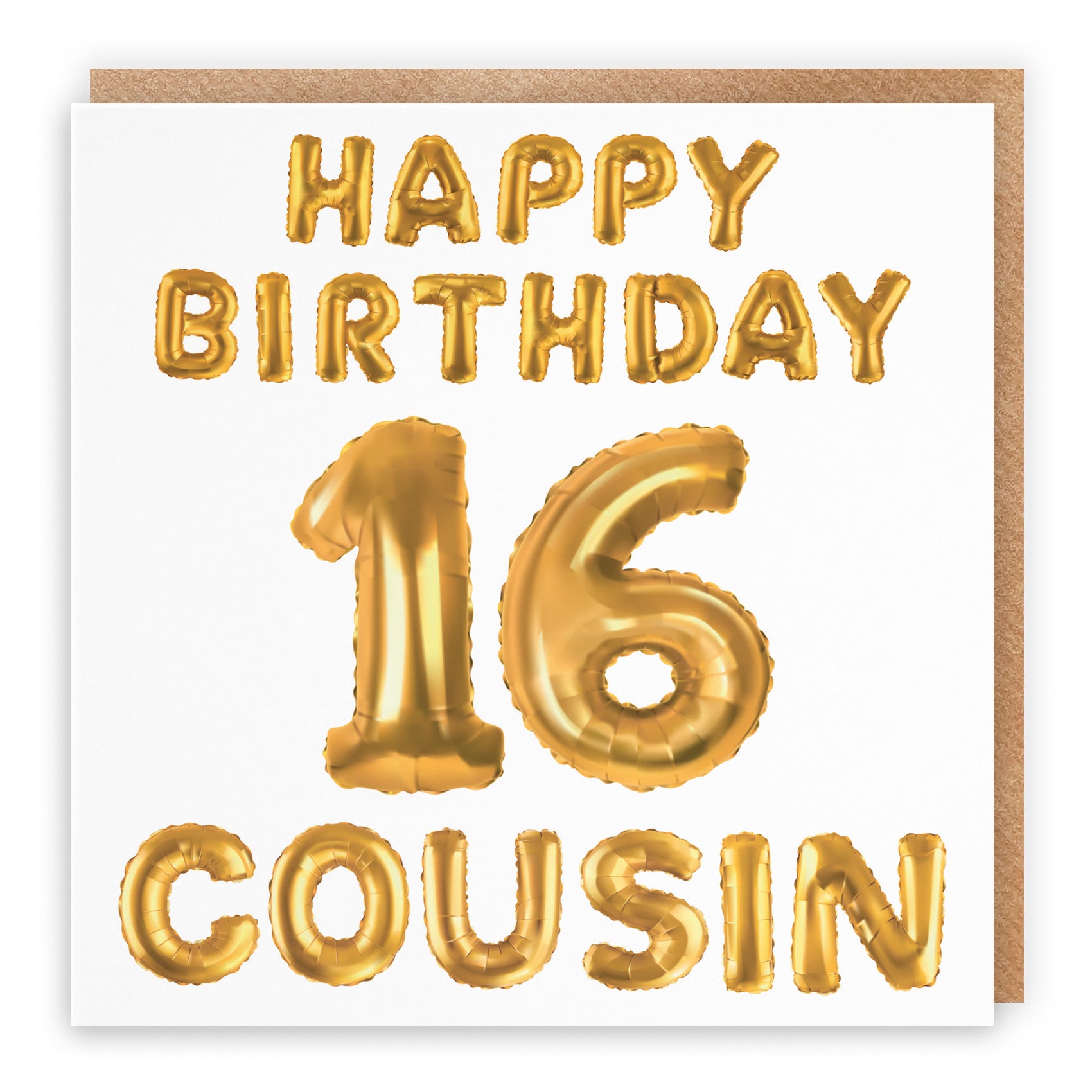 16th Cousin Birthday Card Balloon - Default Title (B09GLB5PK4)