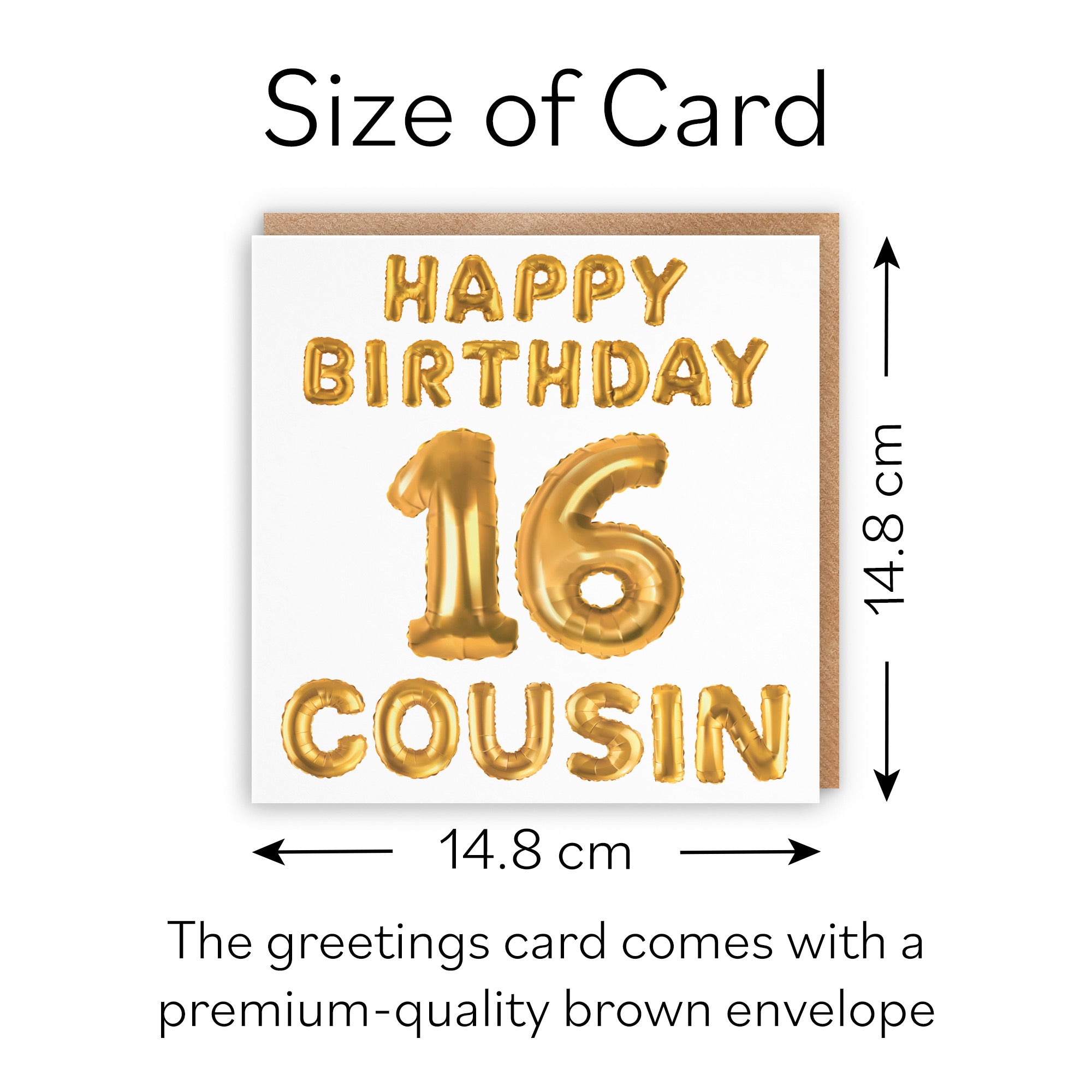 16th Cousin Birthday Card Balloon - Default Title (B09GLB5PK4)