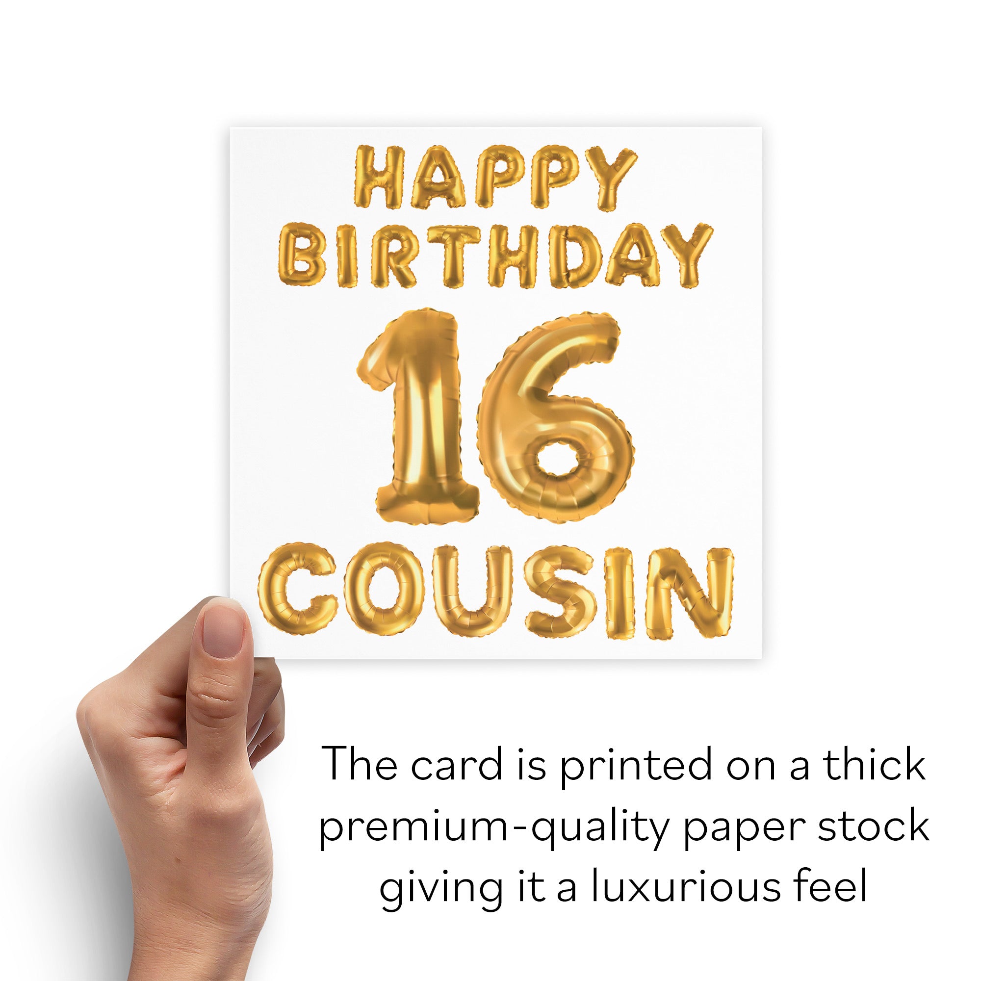 16th Cousin Birthday Card Balloon - Default Title (B09GLB5PK4)