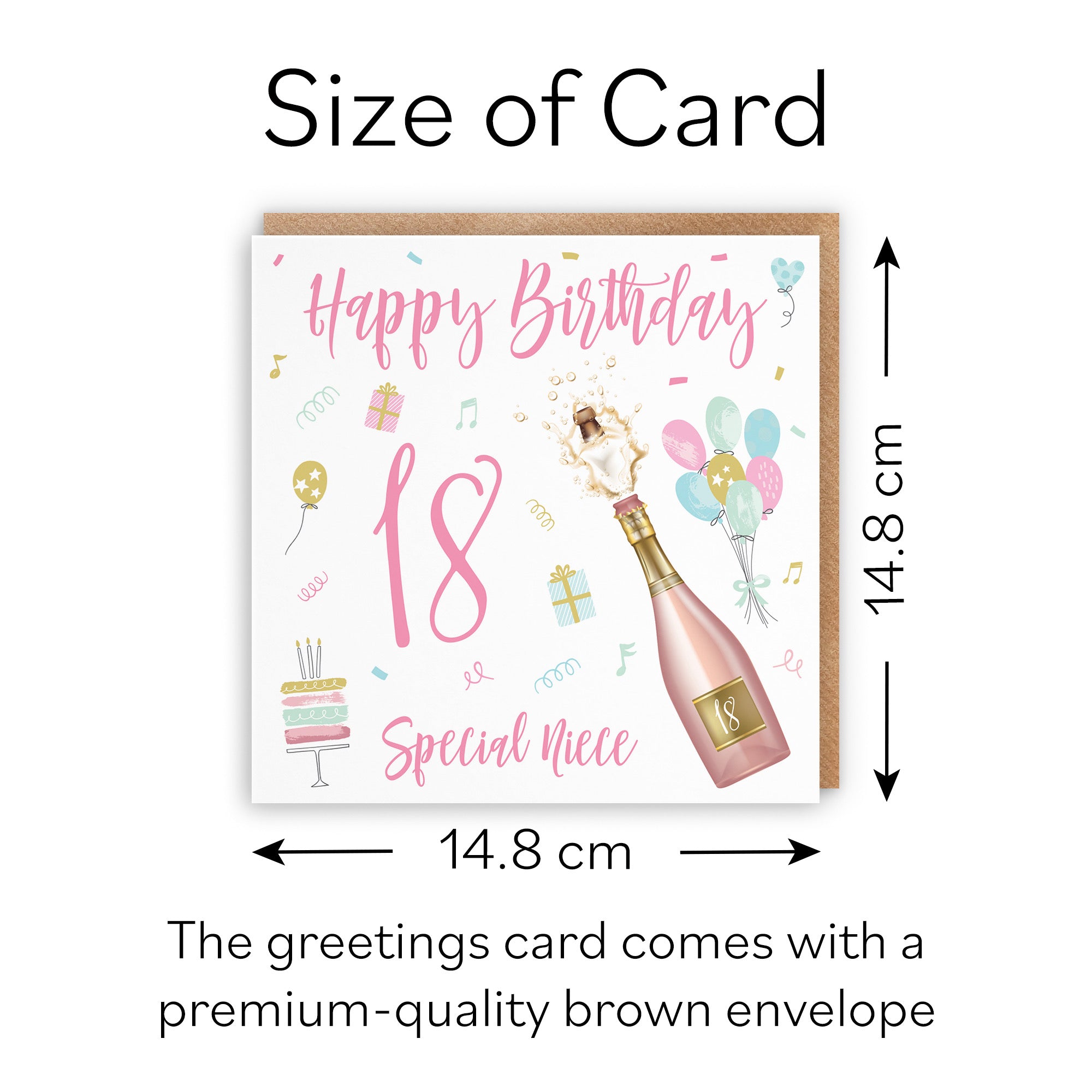 18th Niece Birthday Card Champagne - Default Title (B09GLB75X2)