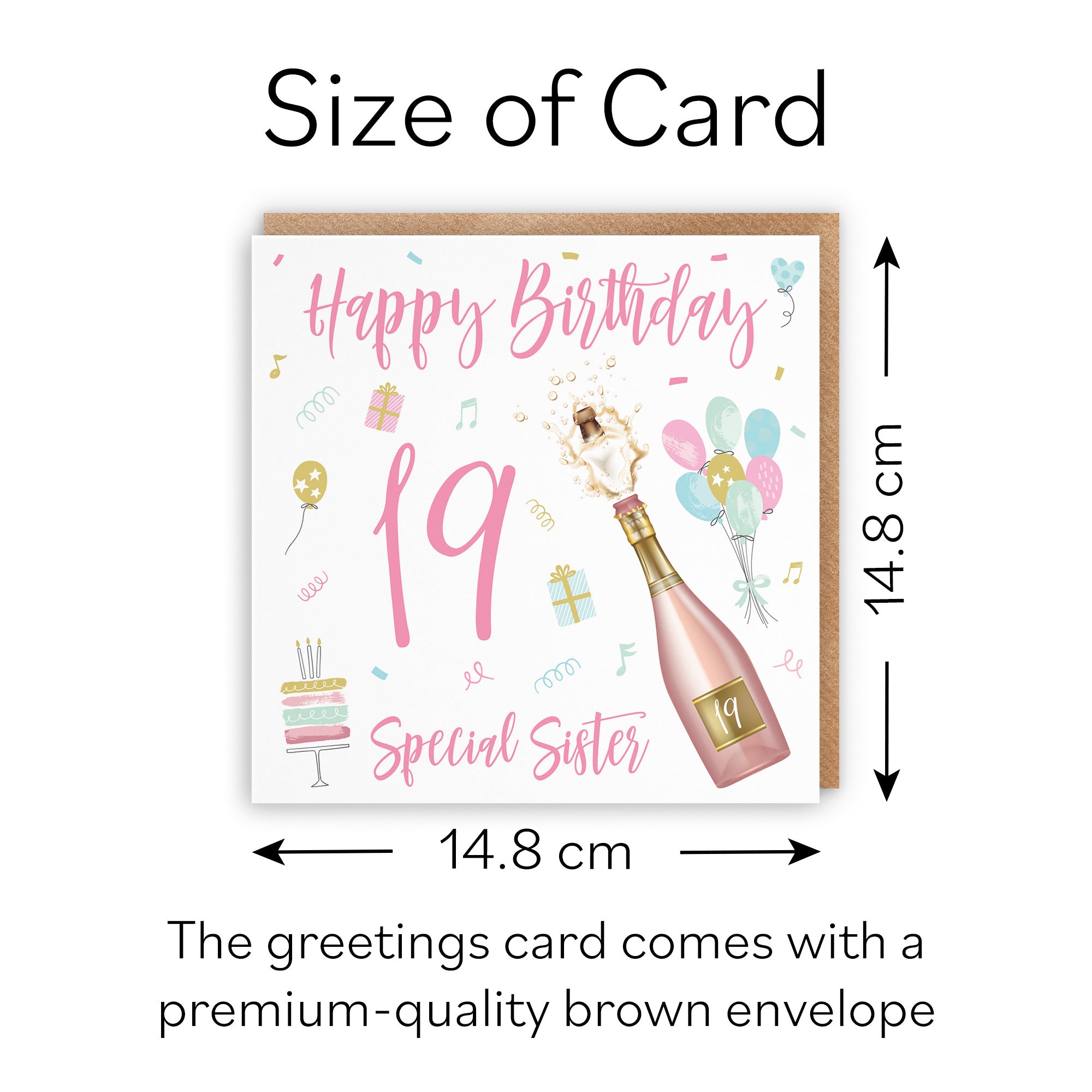 19th Sister Birthday Card Champagne - Default Title (B09GLB76QW)