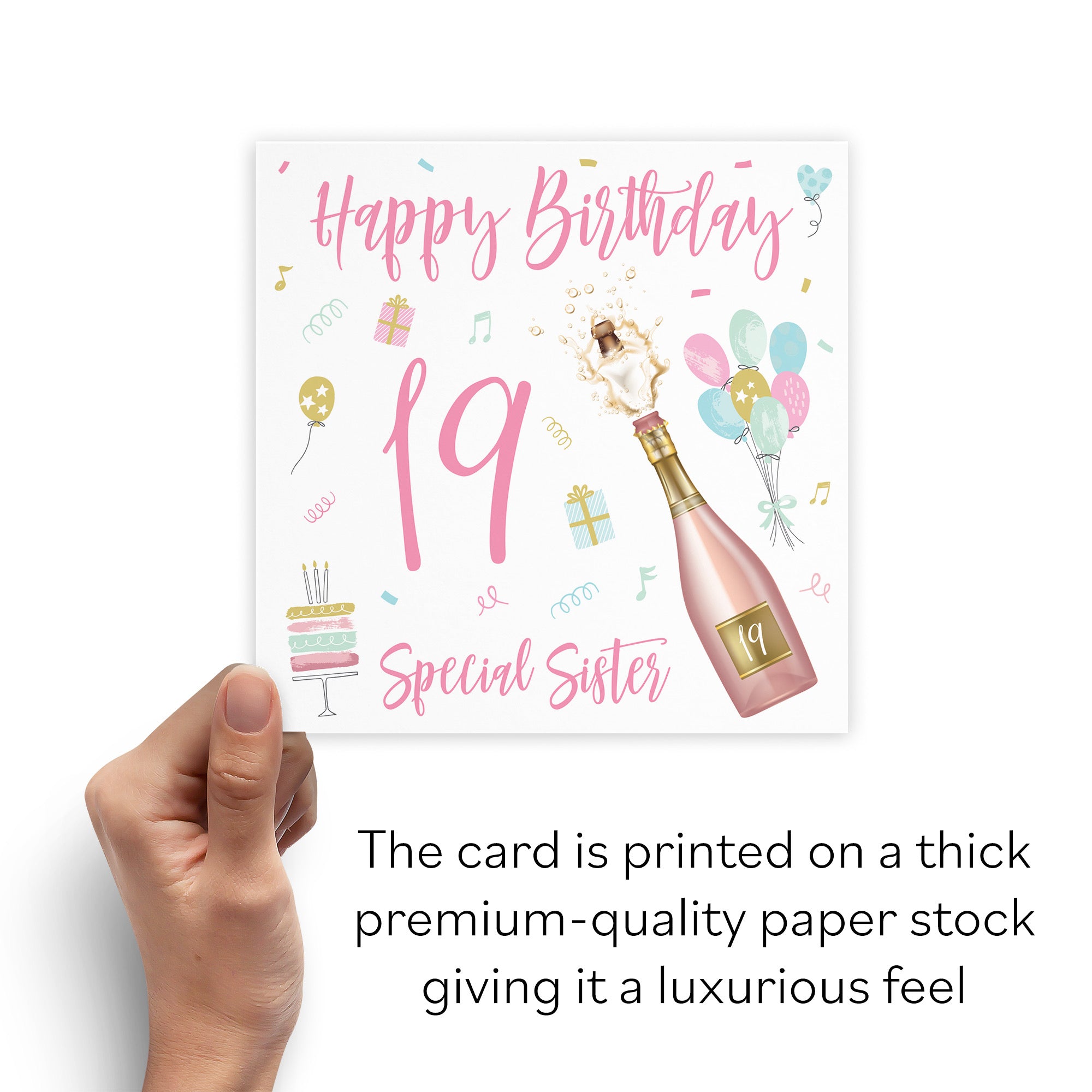 19th Sister Birthday Card Champagne - Default Title (B09GLB76QW)