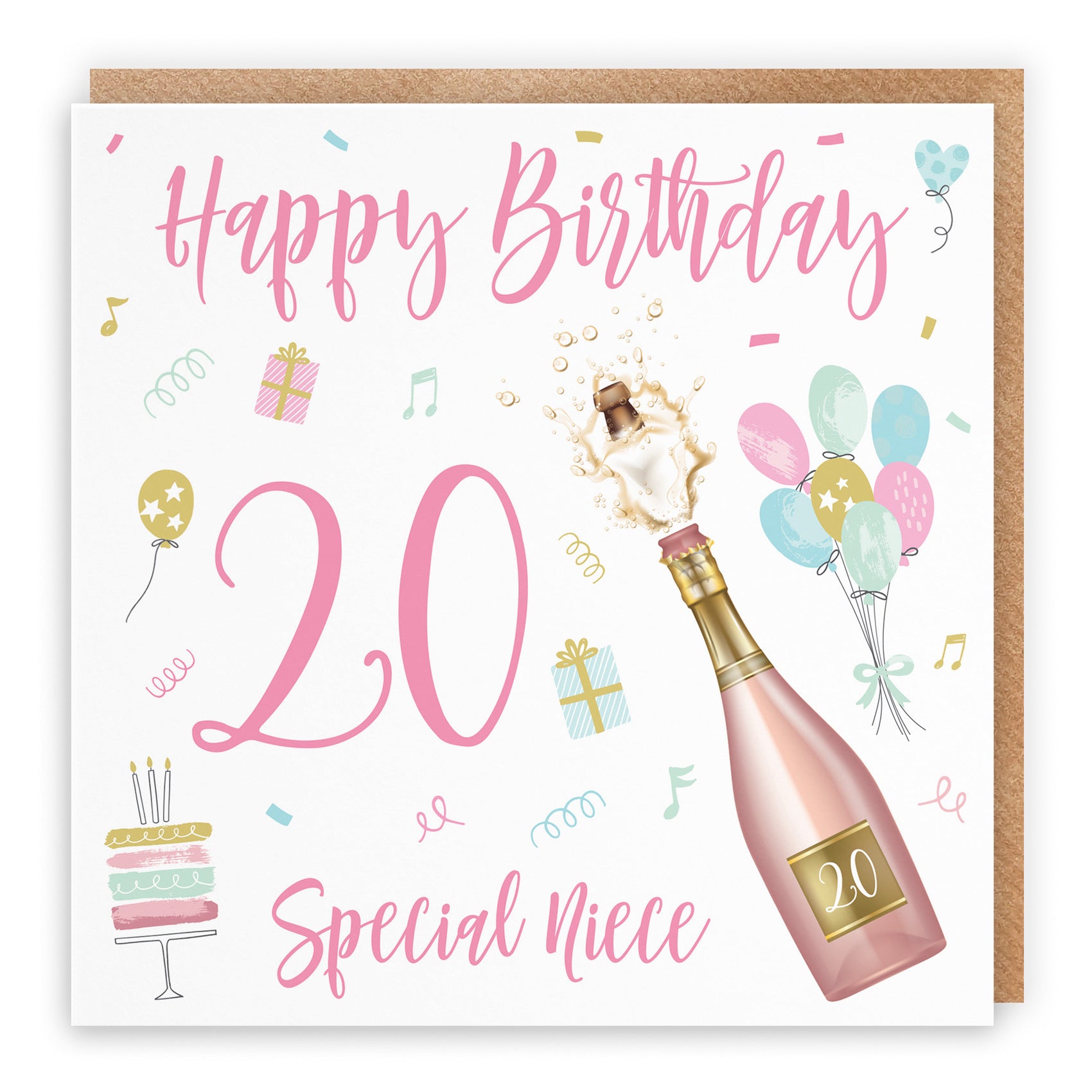 20th Niece Birthday Card Champagne - Default Title (B09GLB7NQ3)